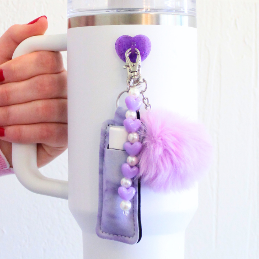 Purple Heart Bead Charm