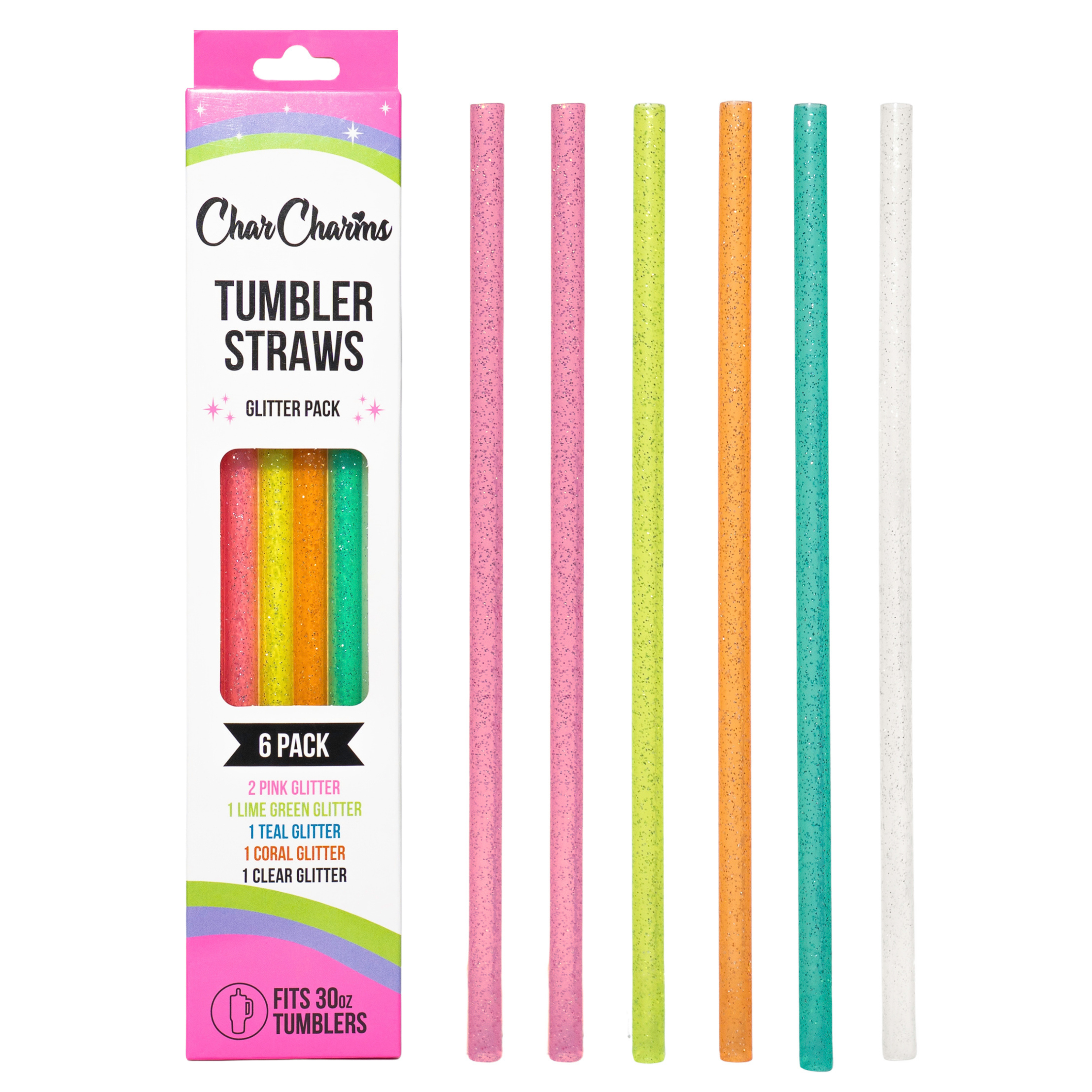 Spring Glitter Straws 30oz