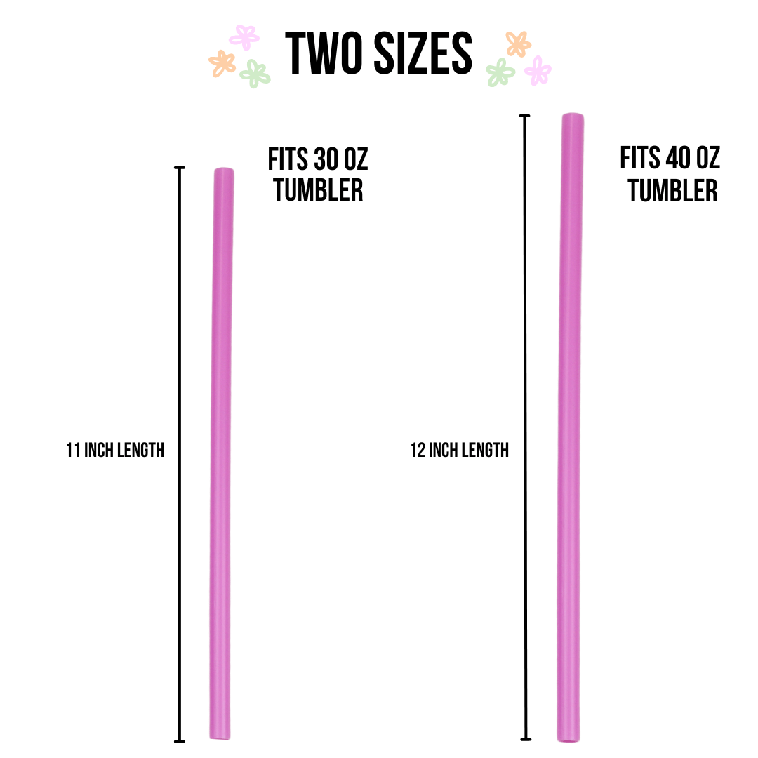 30oz Pink, Clear, Purple Glitter Tumbler Straws | | CharCharms Accessories