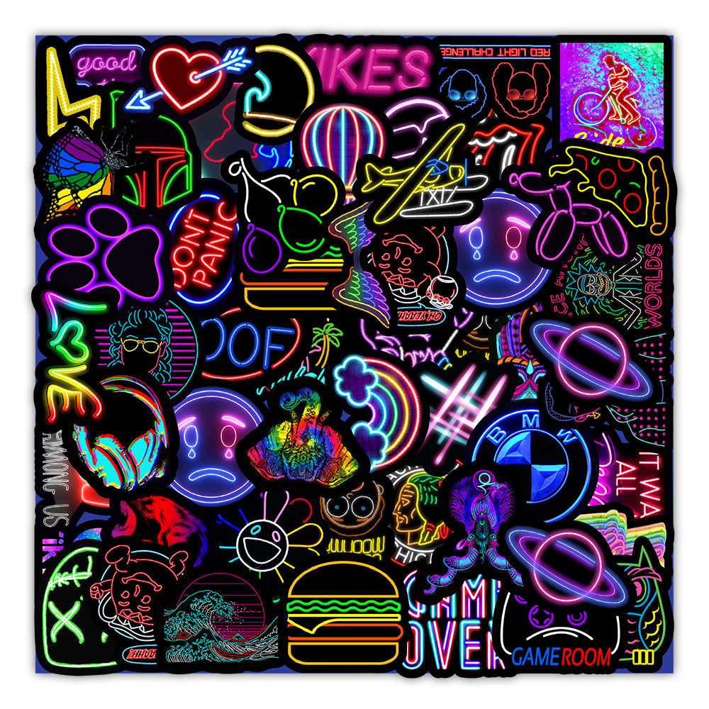 Neon Water Bottle Stickers