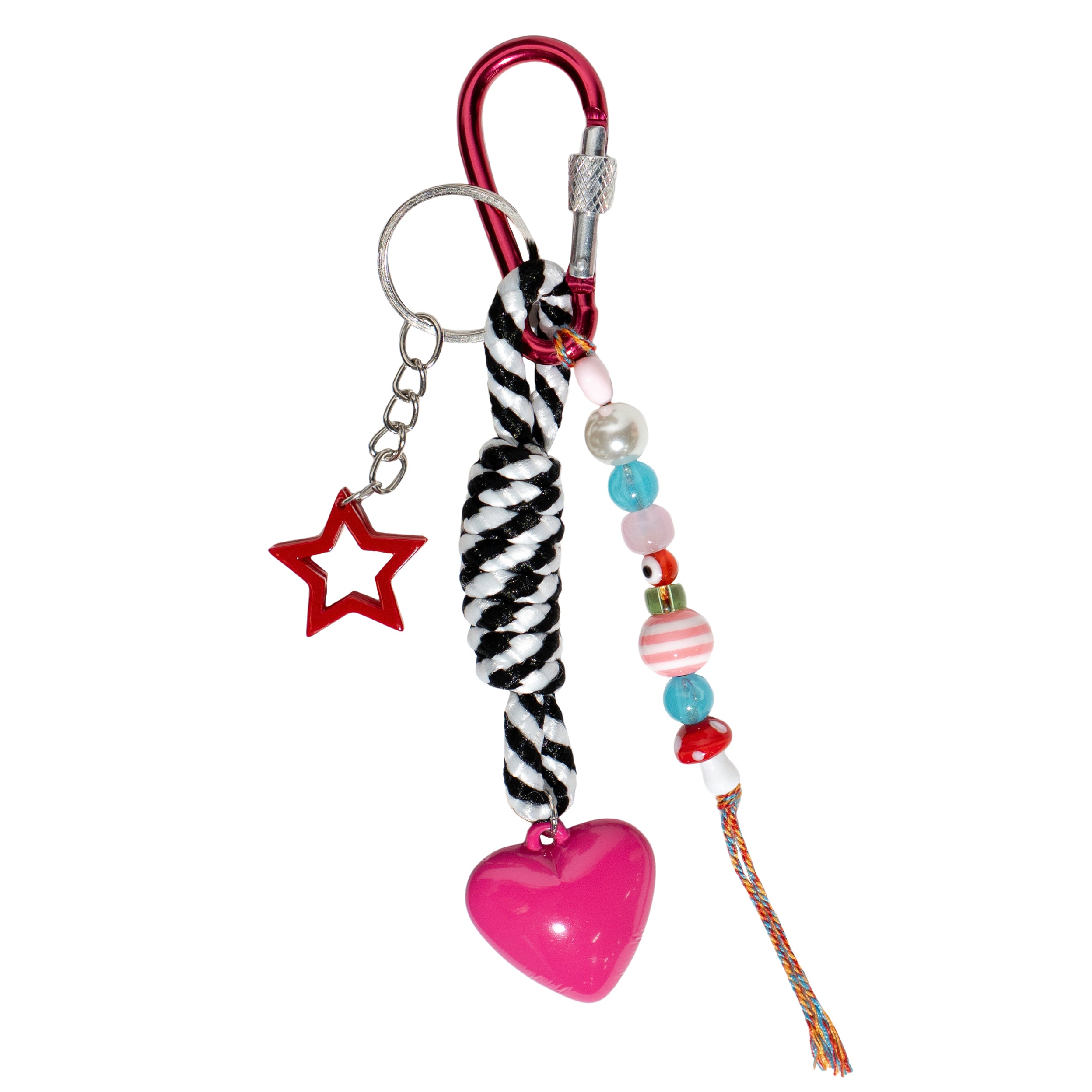 Zebra Heart Bag Charm