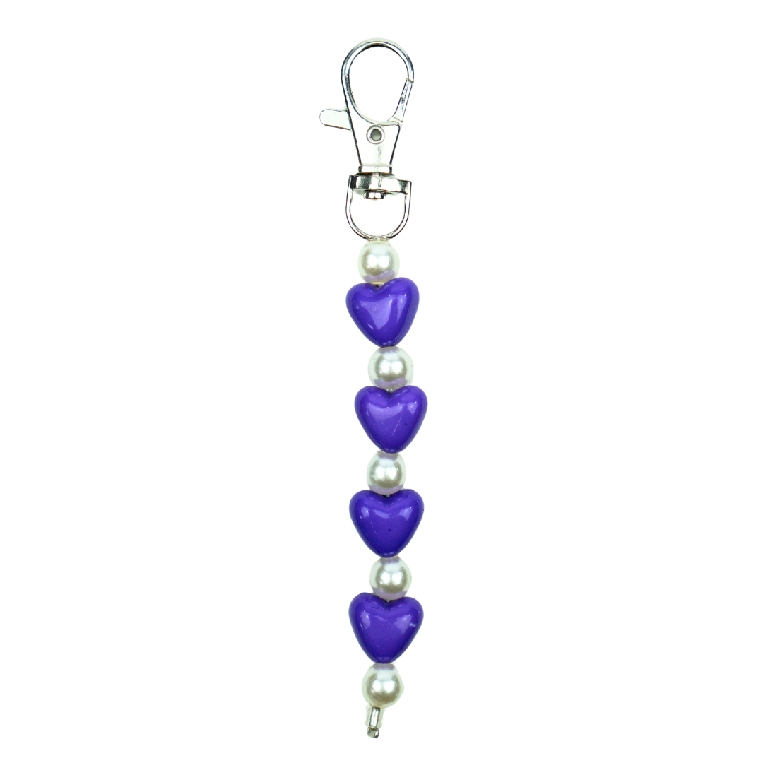Purple Heart Bead Charm