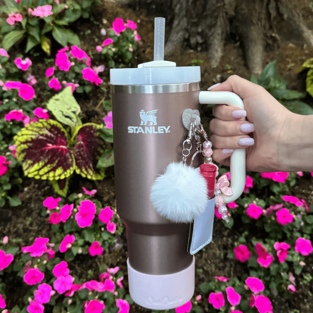 40oz Pink, Purple, Clear Glitter Tumbler Straws