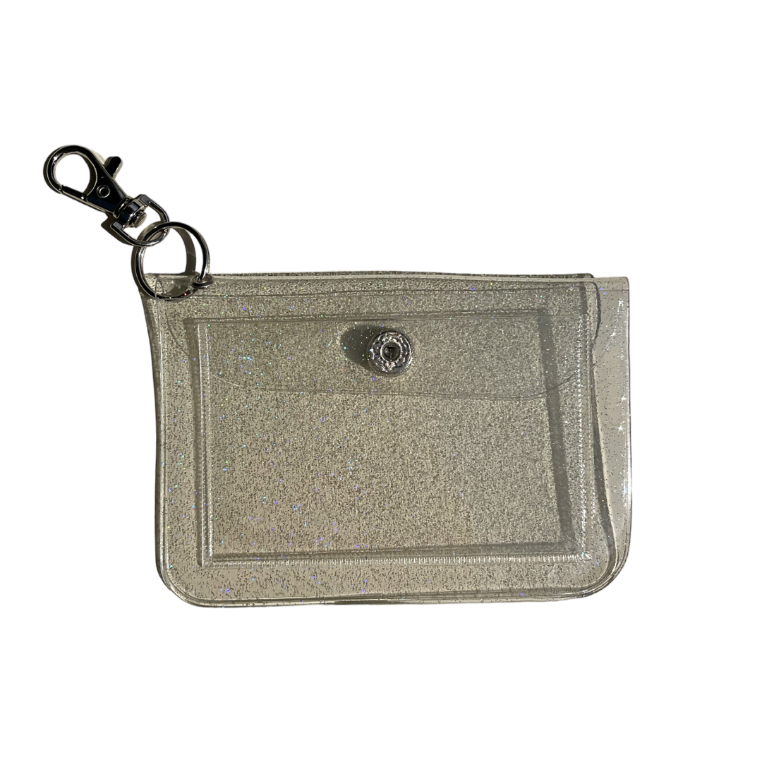 clear glitter wallet