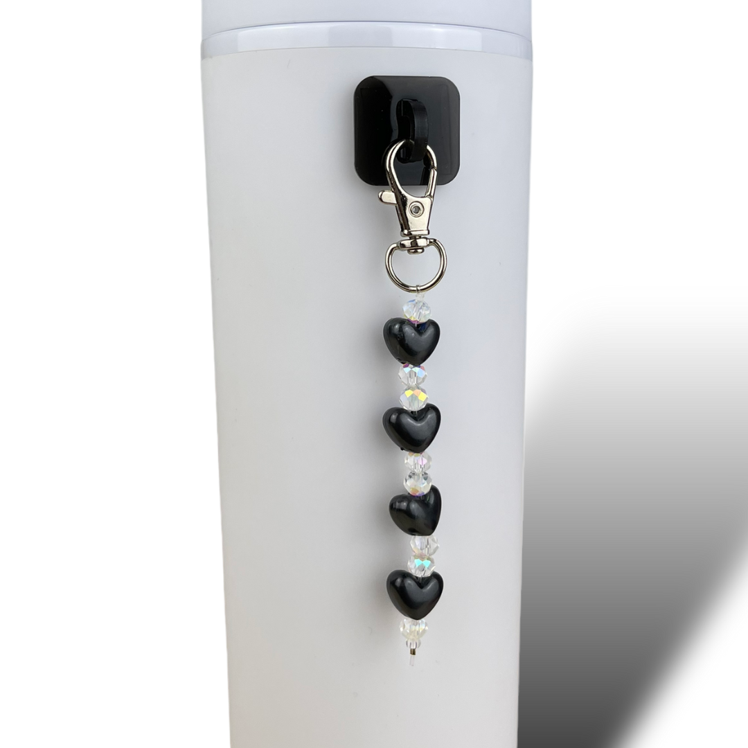 Black Heart Bead Charm