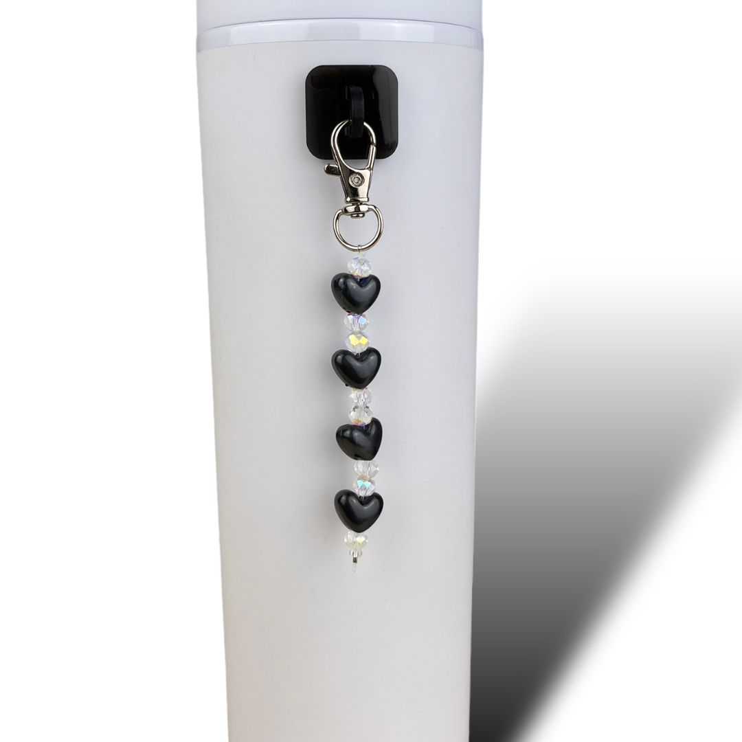 Black Heart Bead Charm
