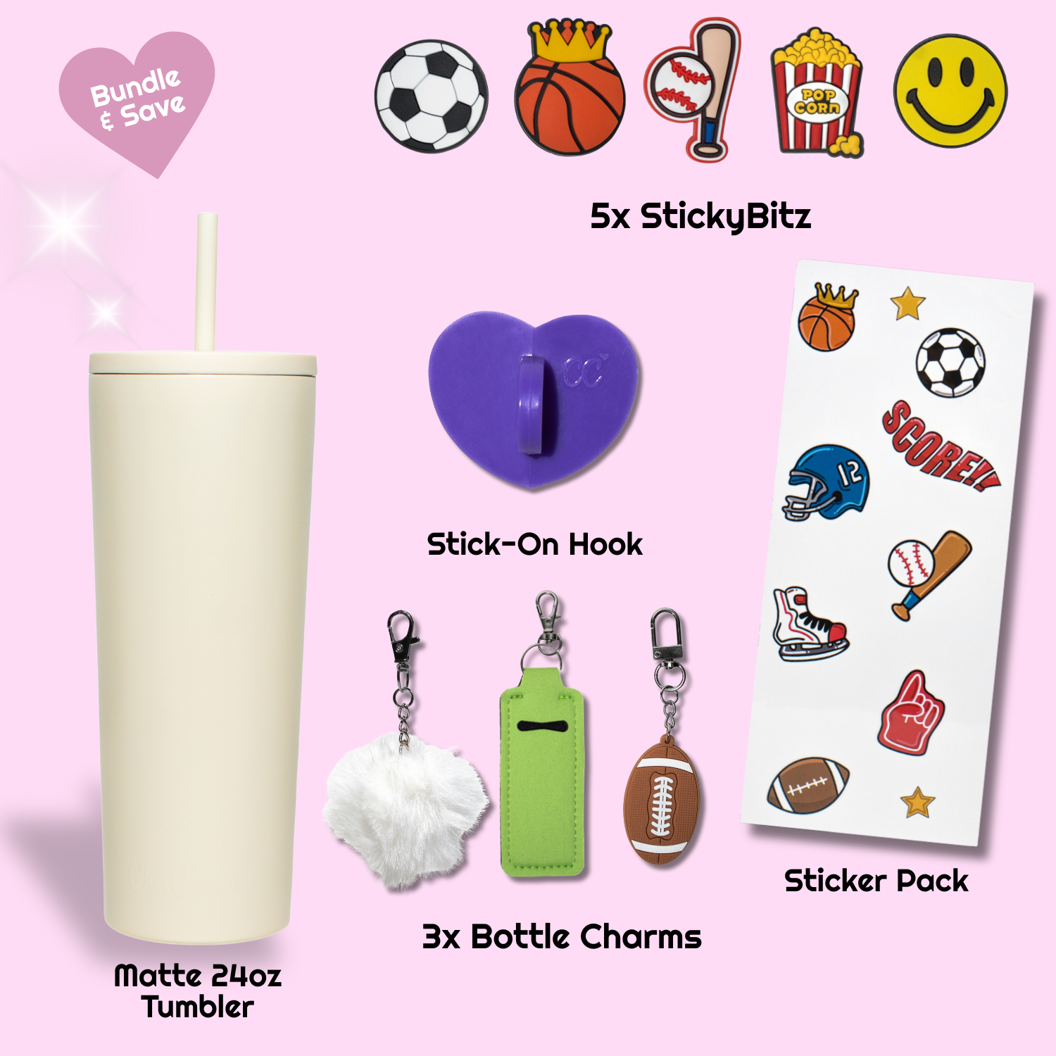 Sports Fan Bundle + 24oz Cream Tumbler