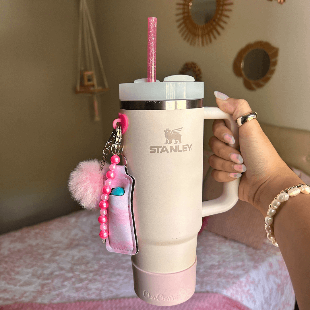 Pink Marble Lip Gloss Holder