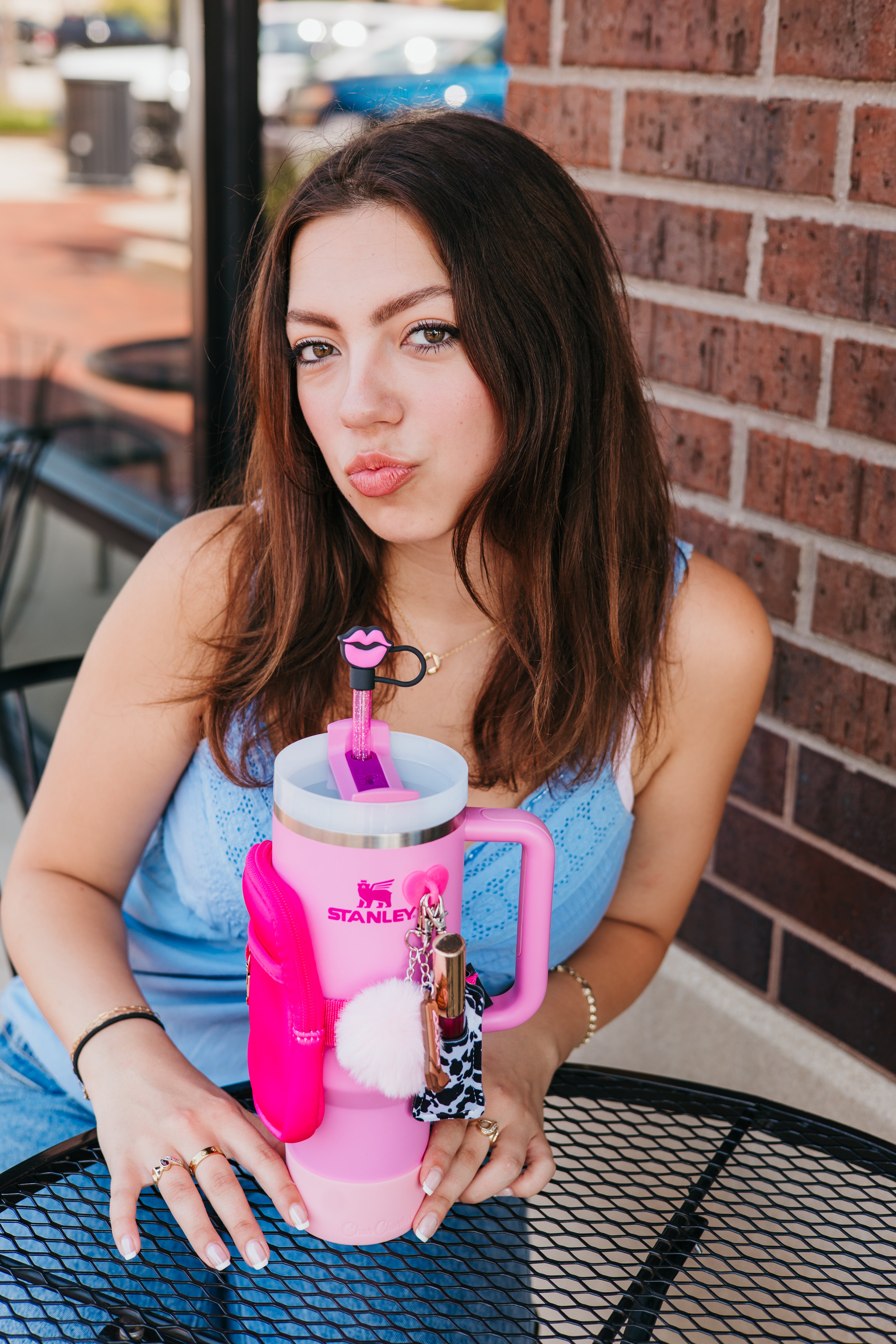 Hot Pink Bottle Pouch