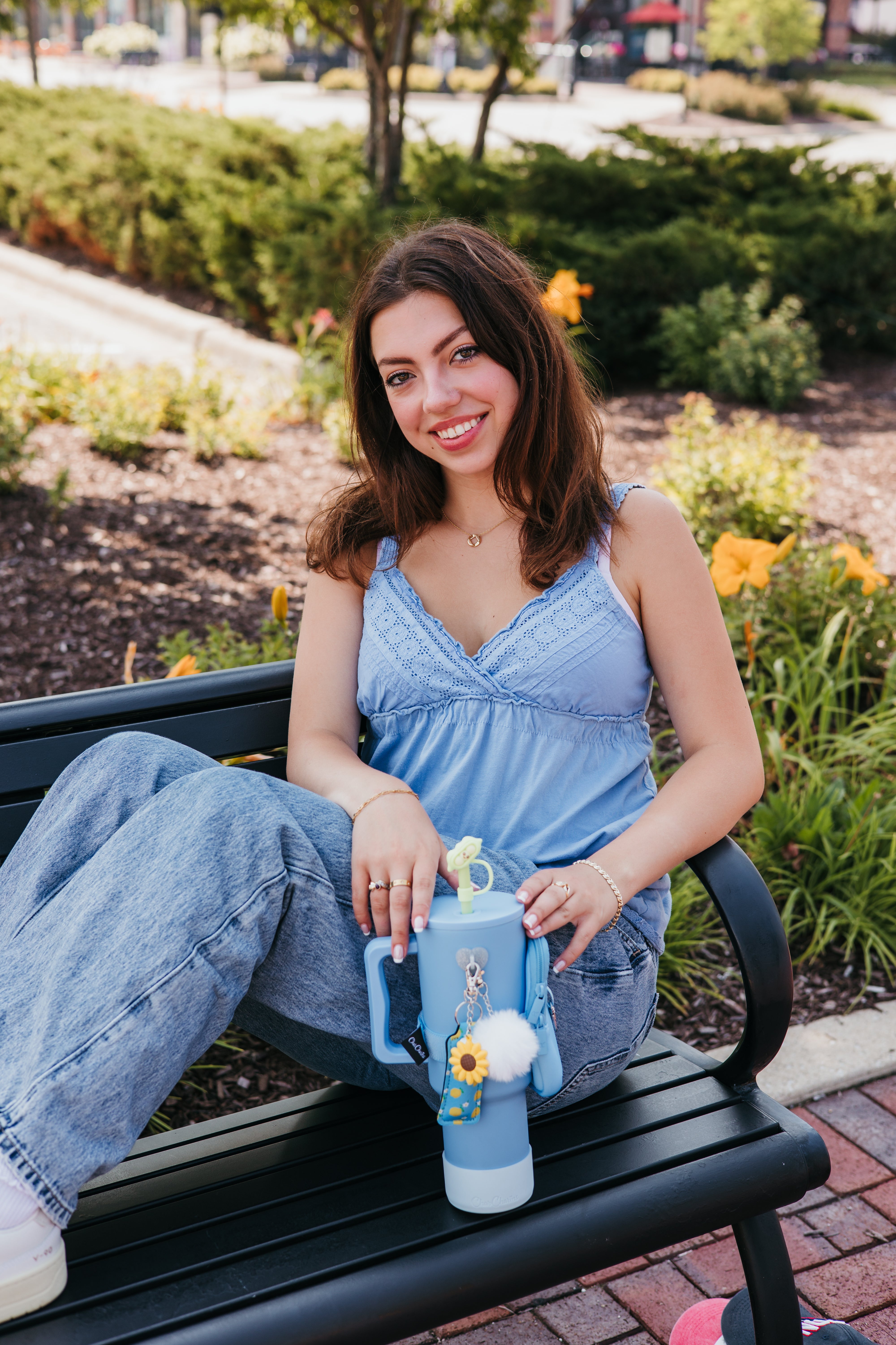 Light Blue Bottle Pouch