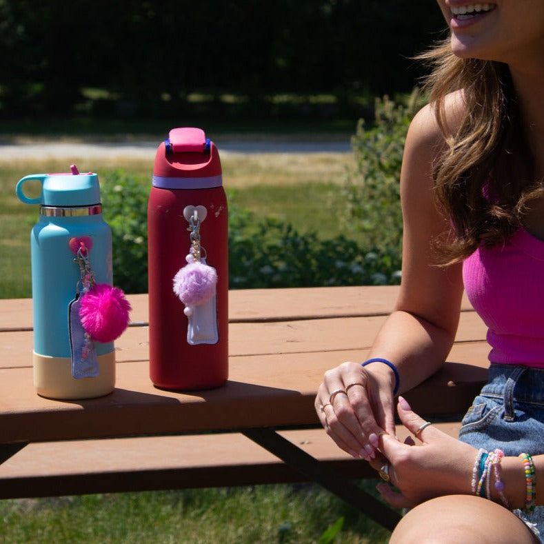 Lavender PomPom Water Bottle Charm