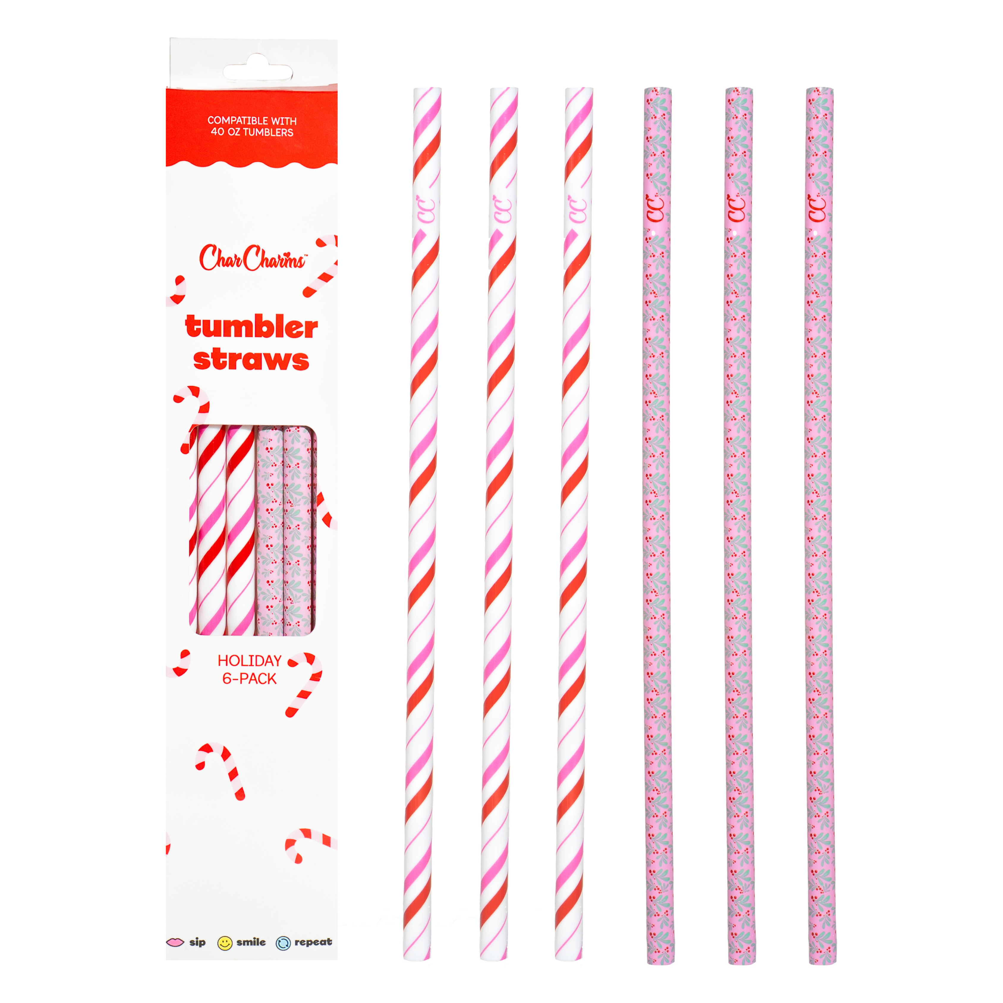 Candy Cane Lane 40oz Tumbler Straws