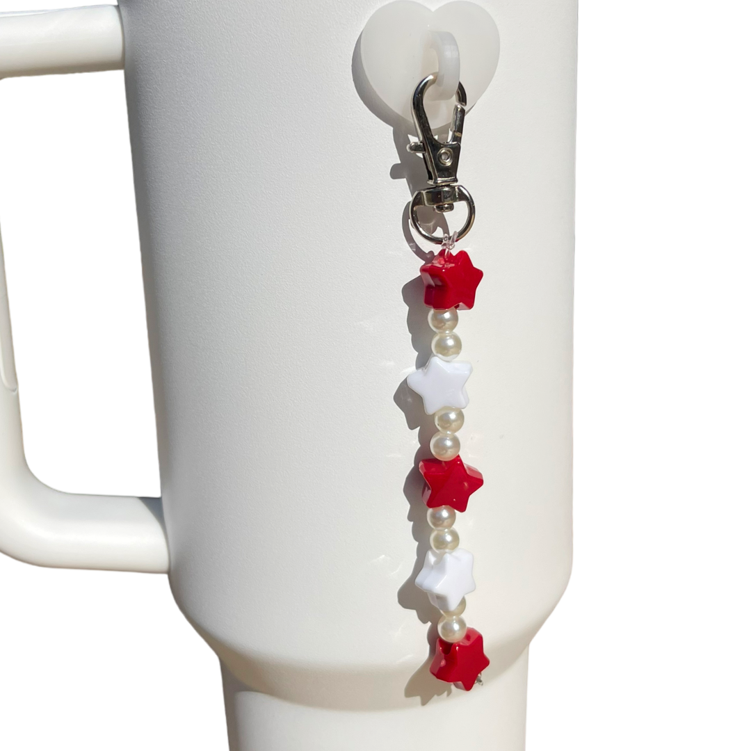 Red & White Star Bead Charm