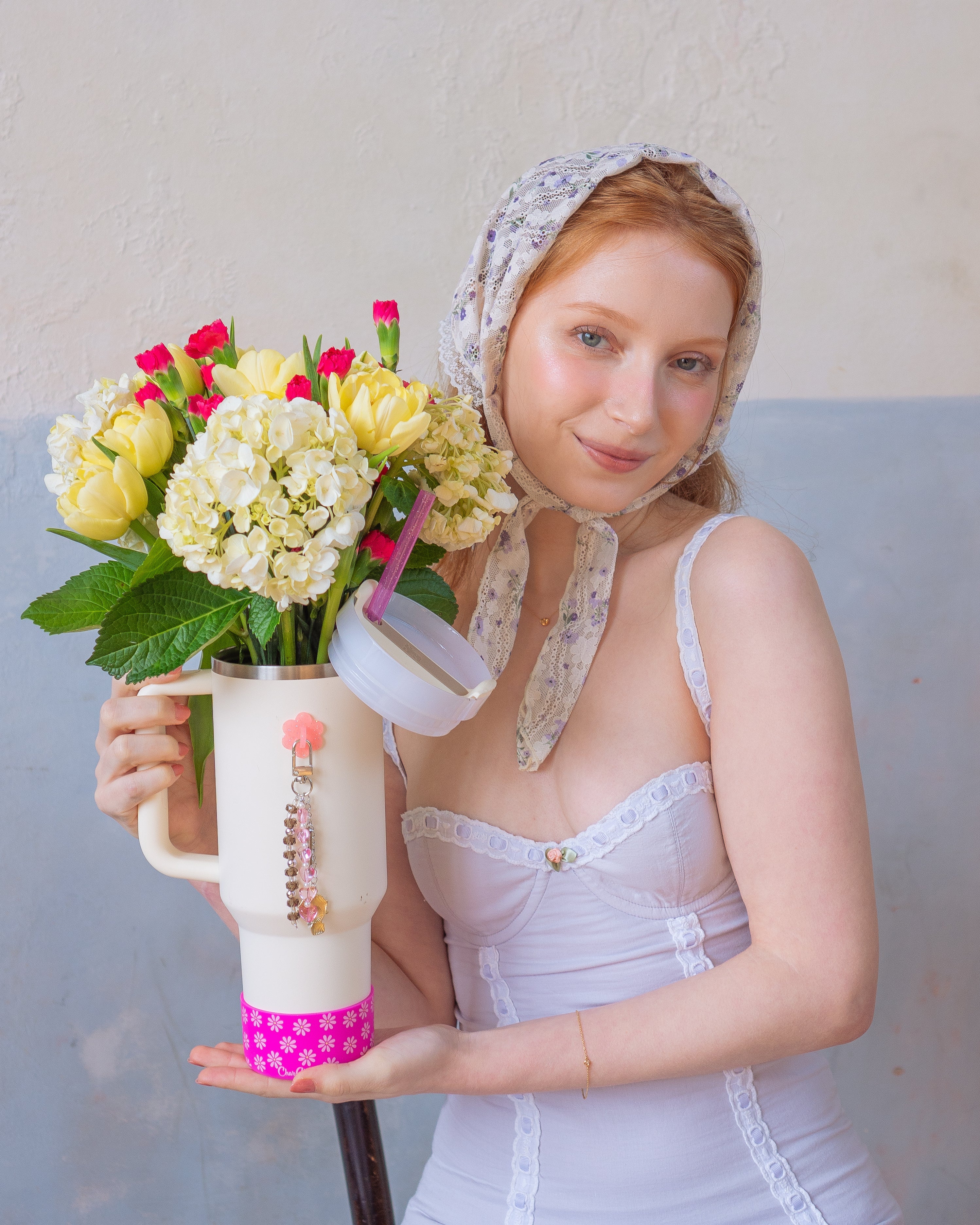 Pink Daisy Bottle Boot