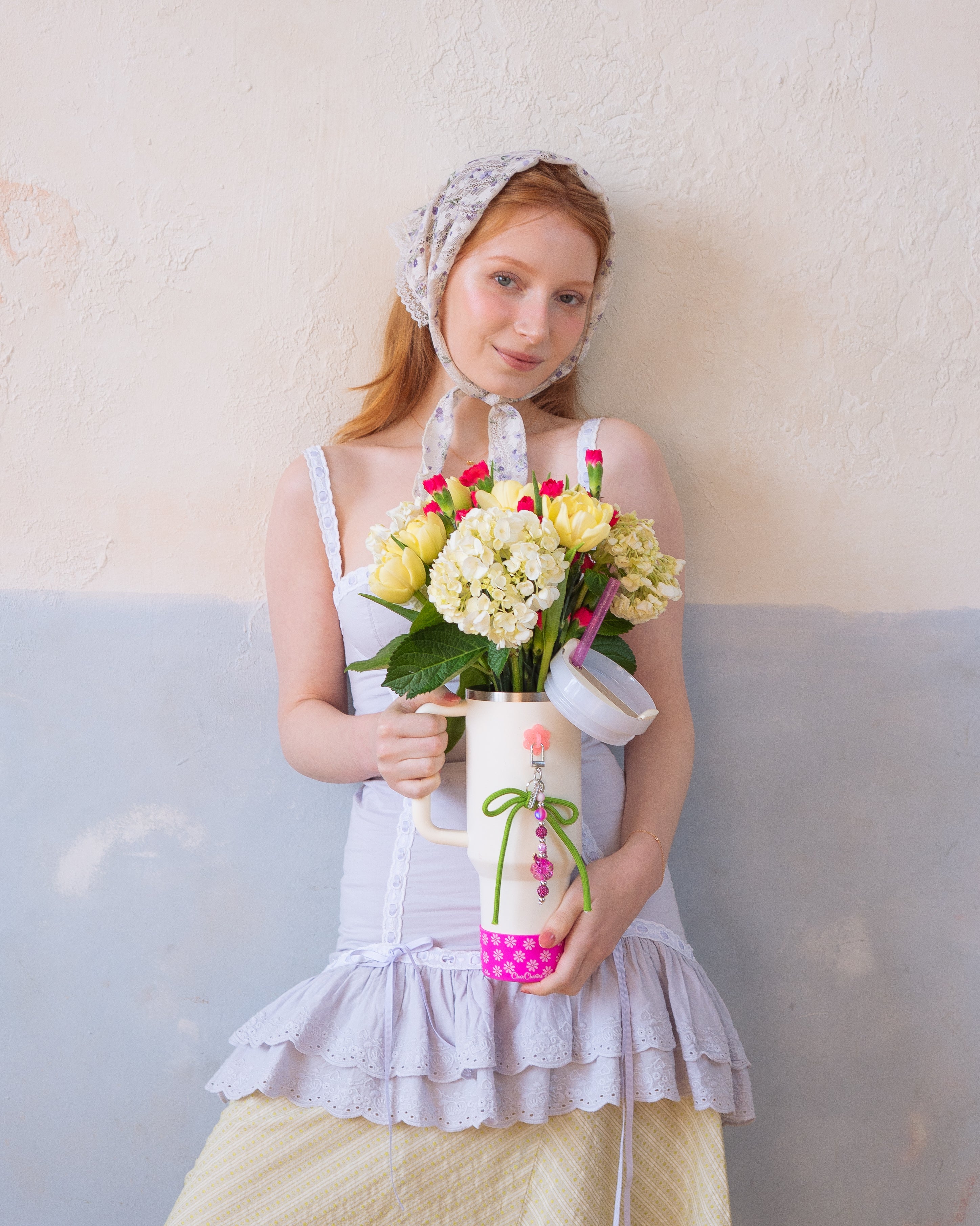 Wildflower Blossom Collection Accessory Trio | Charm , Pouch & Straw Set