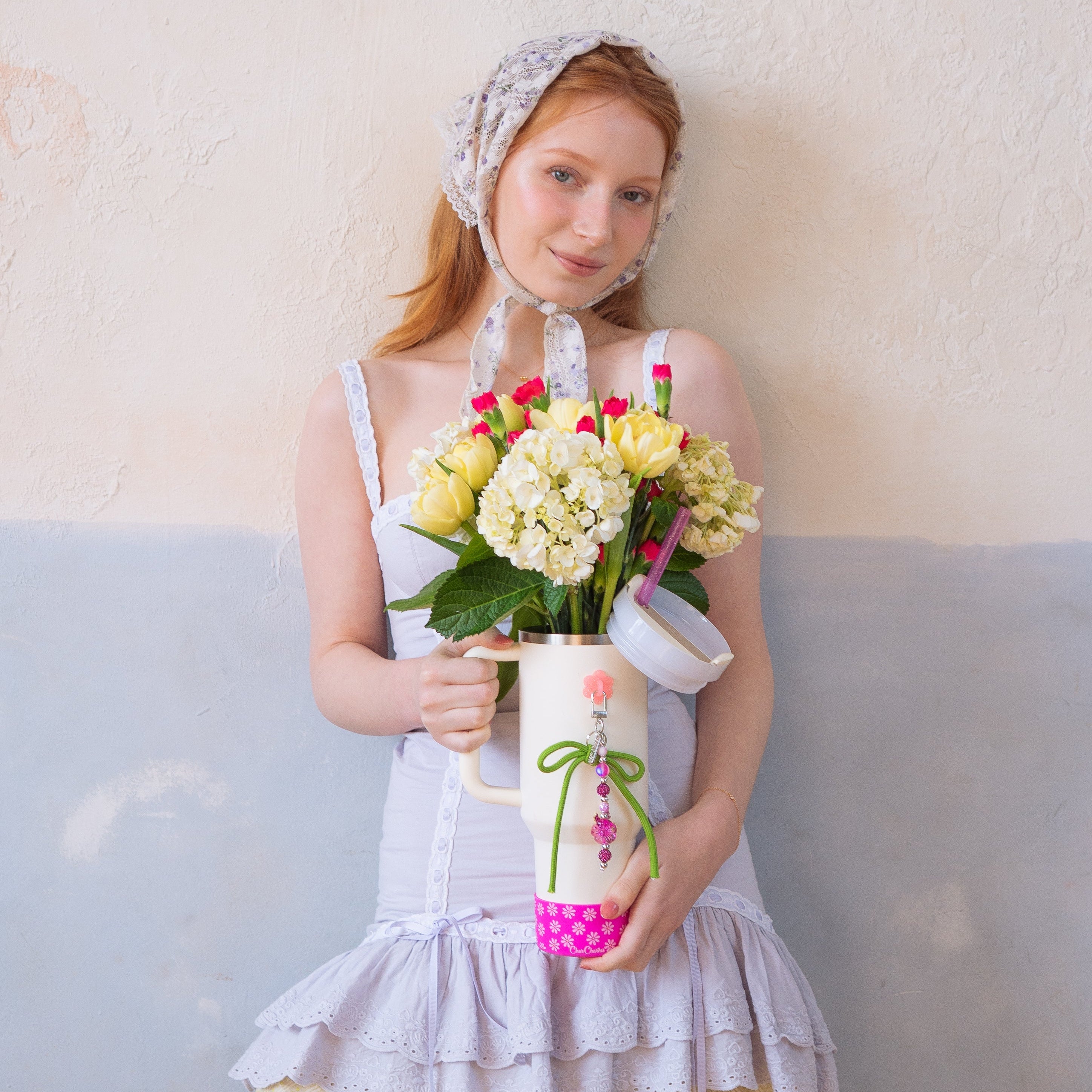 Wildflower Blossom Collection Accessory Trio | Charm , Pouch & Straw Set