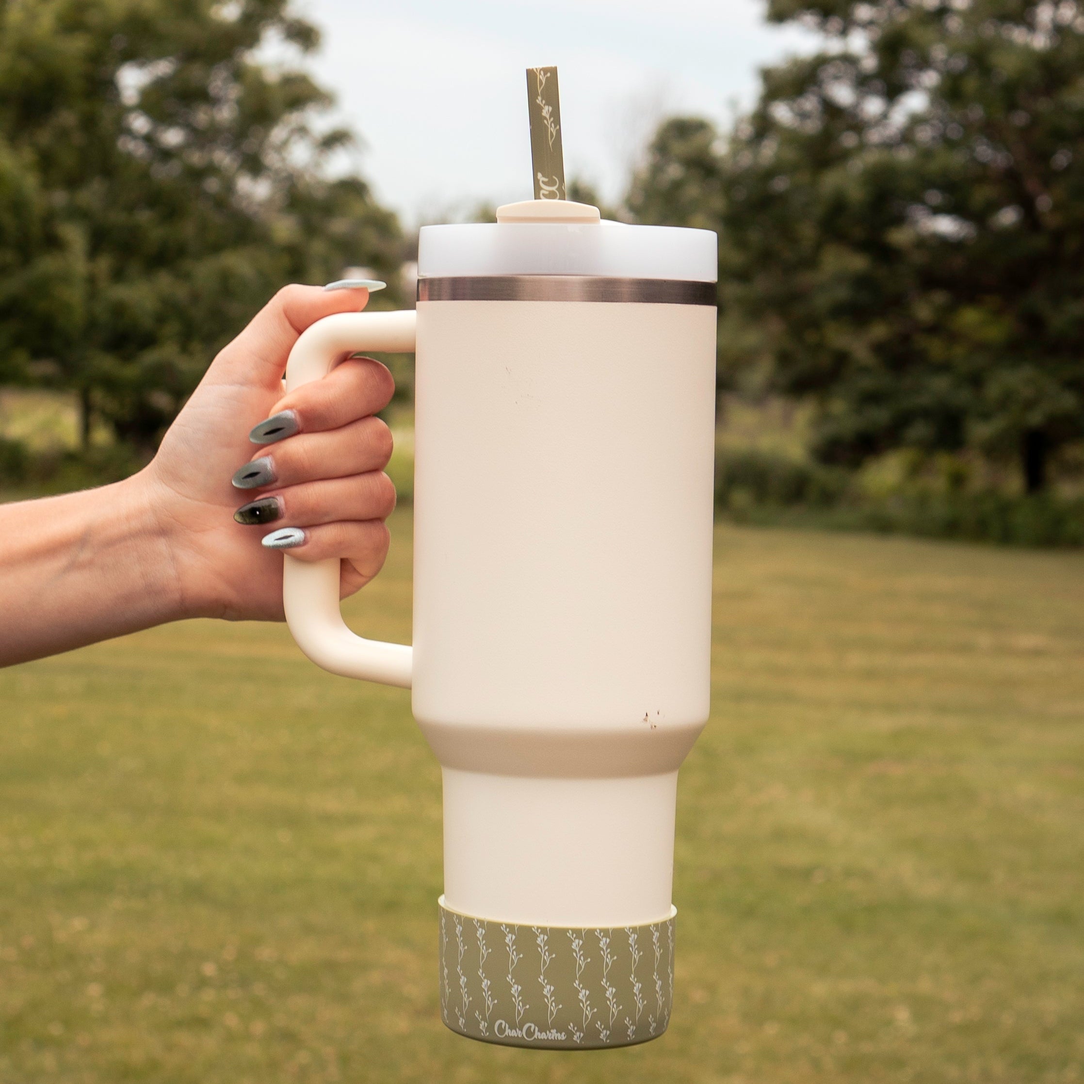 Spring Sage 40oz Tumbler Straws