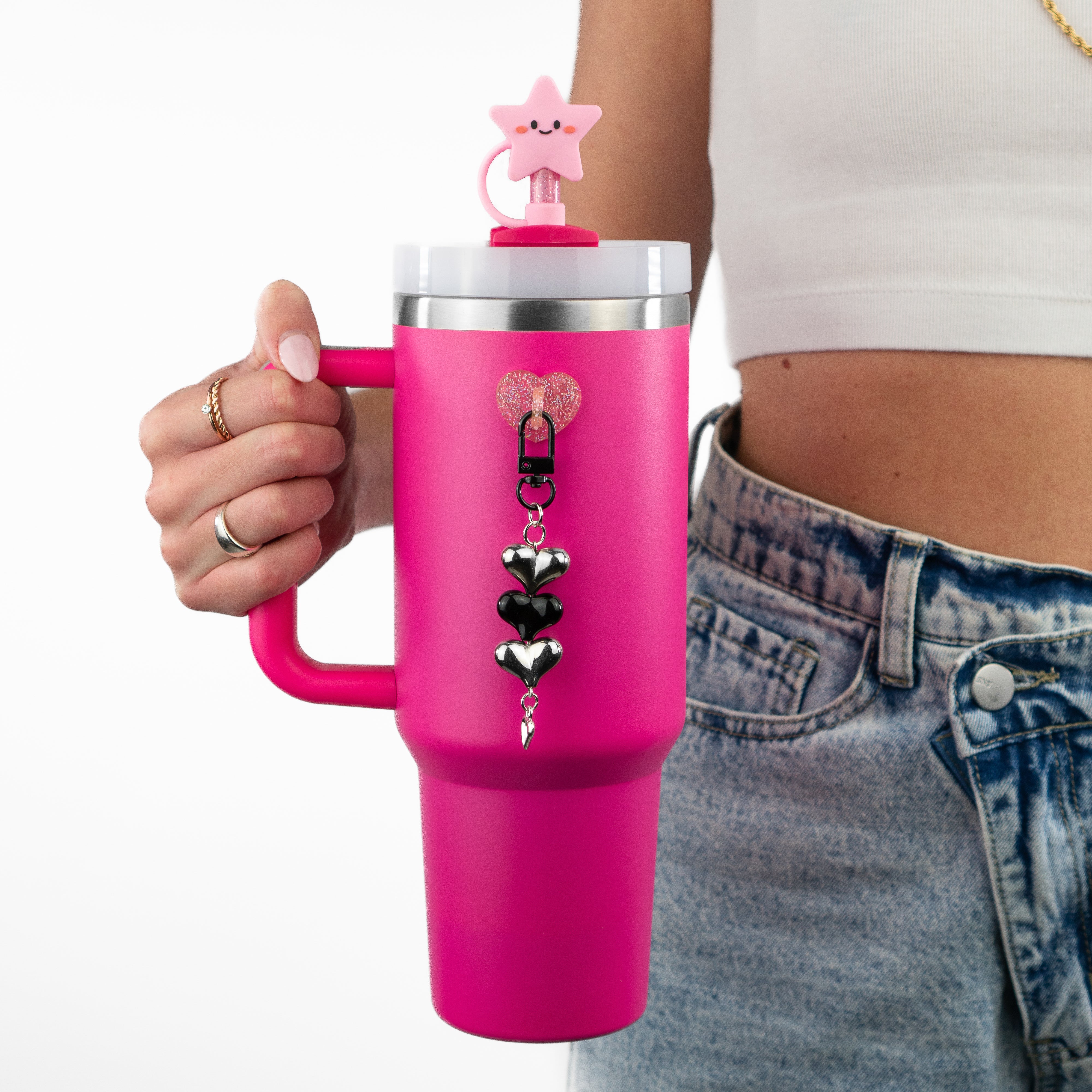 Silver Noir Trio Charm