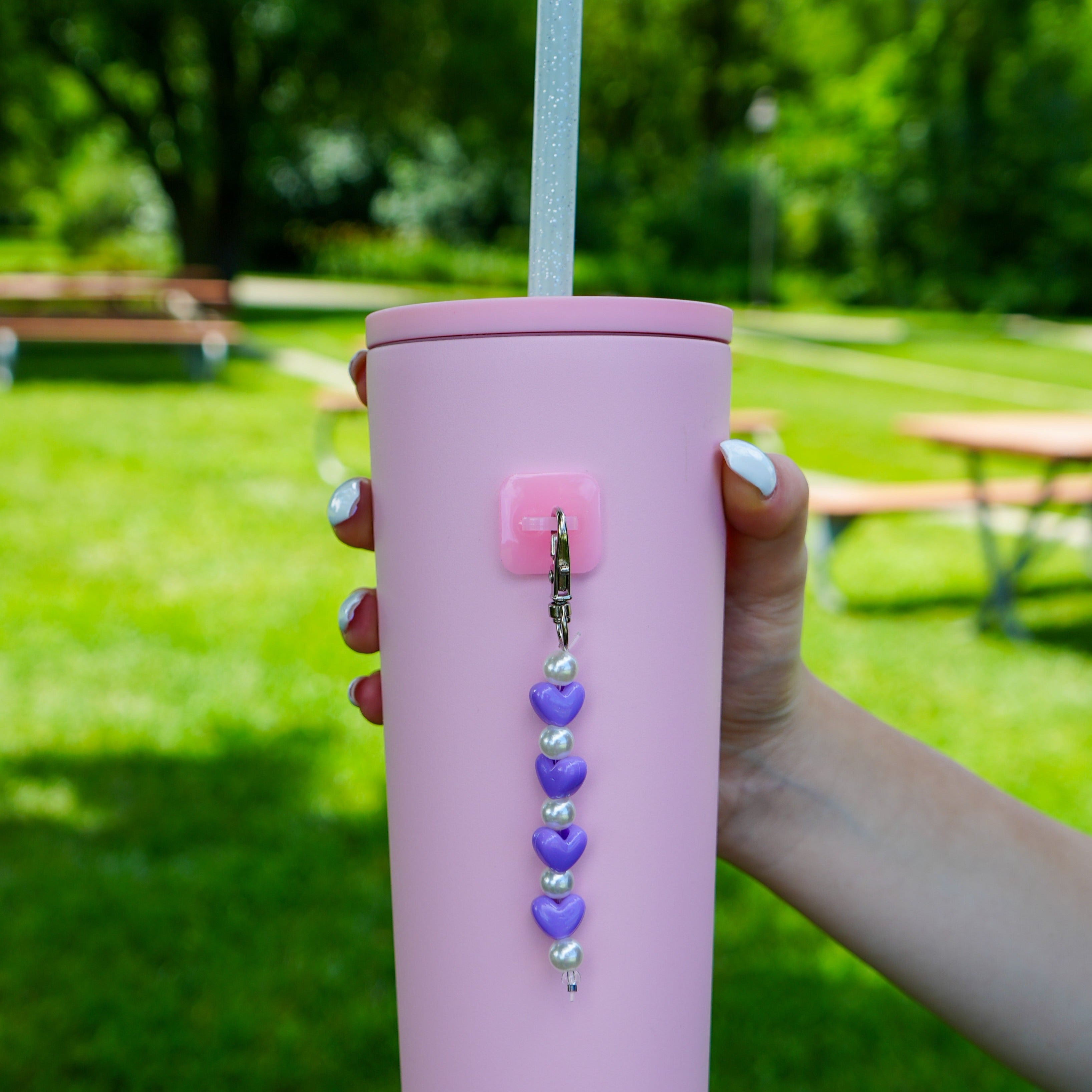 Purple Heart Bead Charm