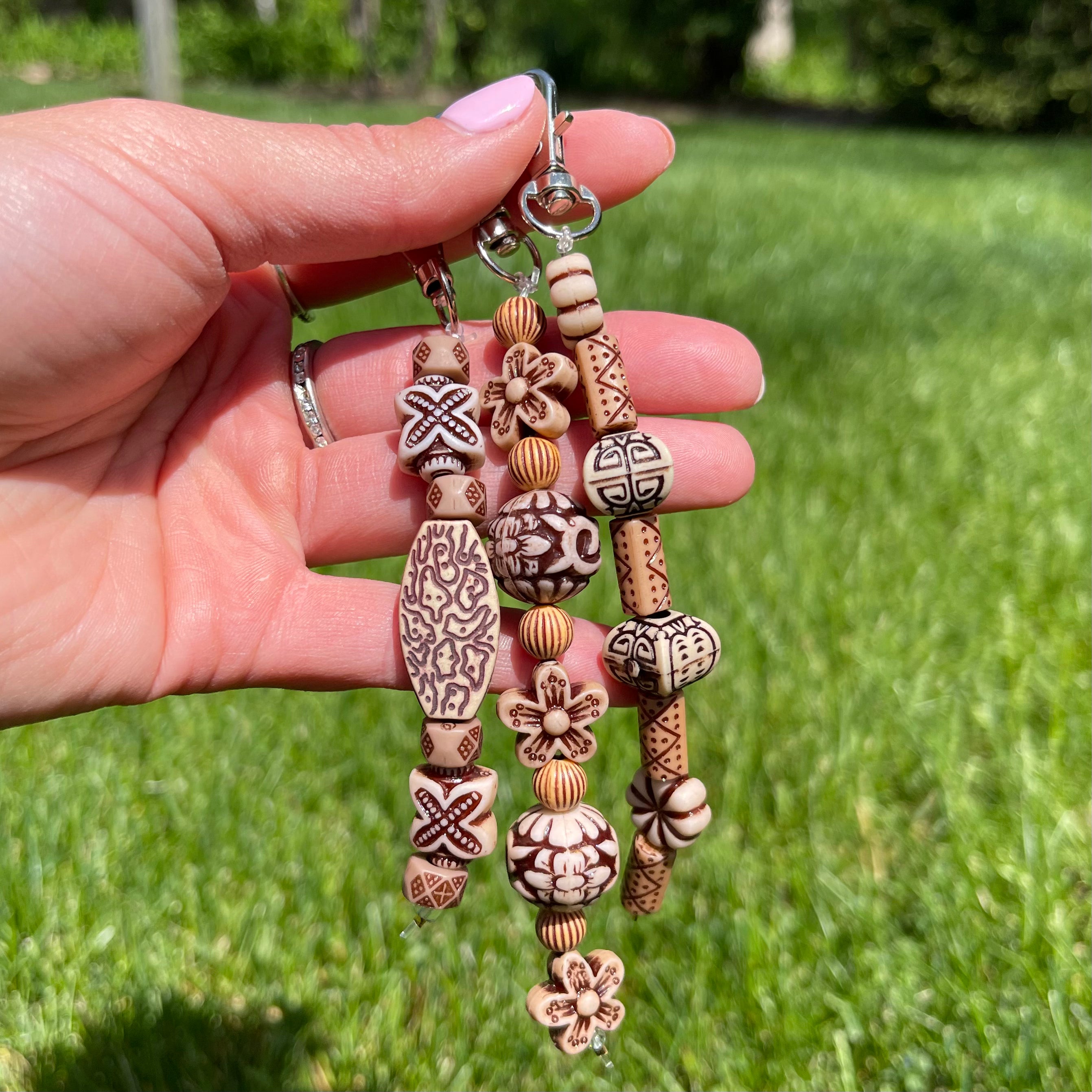 Wooden Bead Charm Water Bottle Accessory