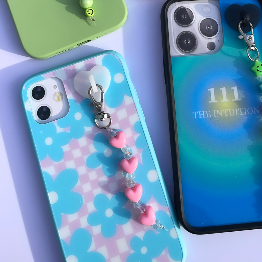 Pink Heart Phone Charms