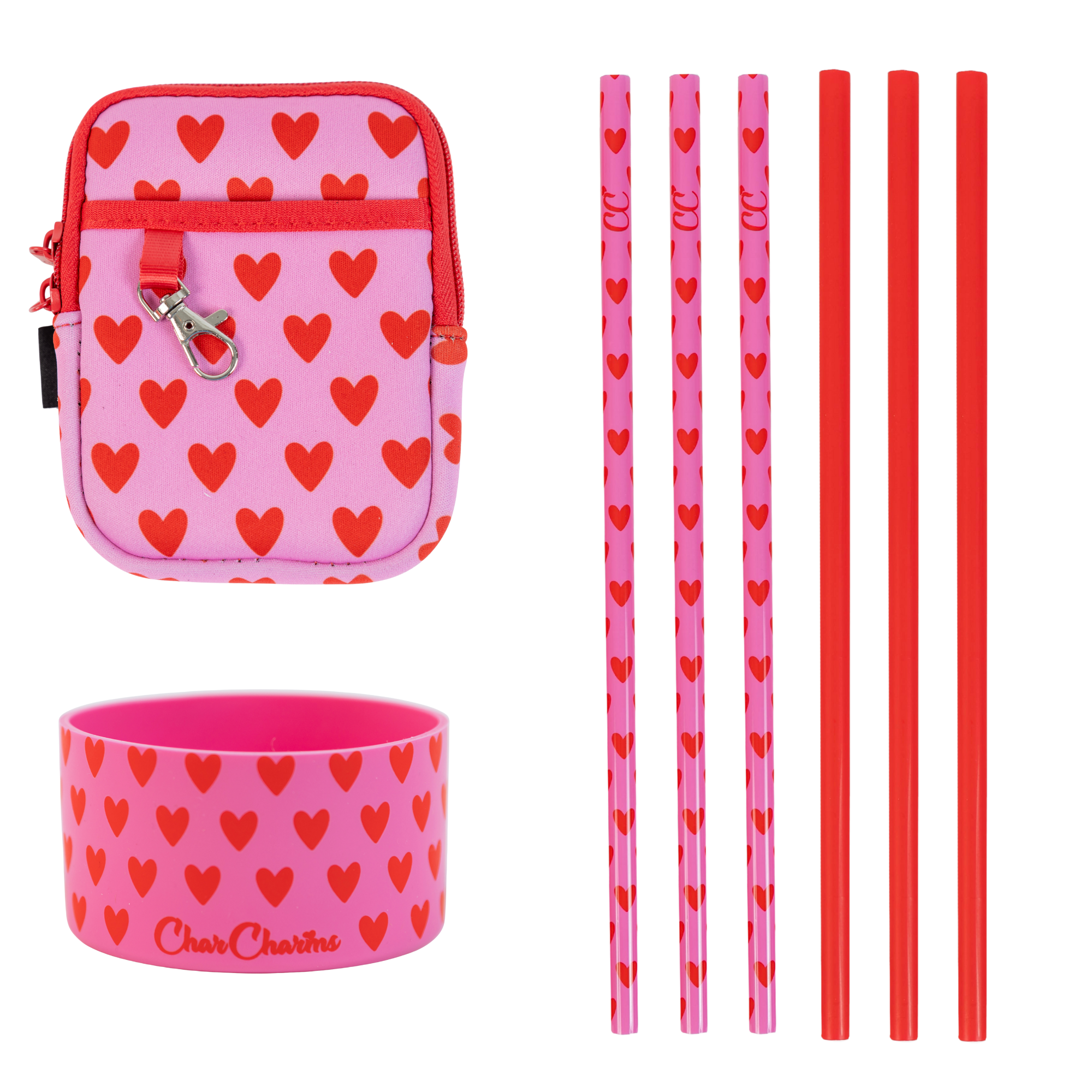 Valentine's Accessory Trio | Boot, Pouch & Straw Set