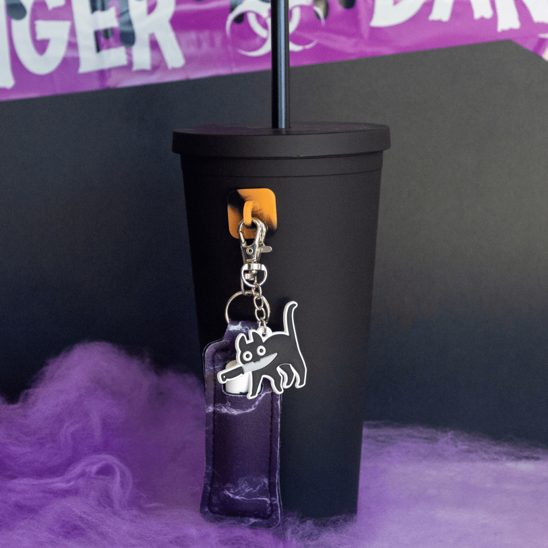 Black Marble Lip Gloss Holder | Chapstick Holder | CharCharms Accessories