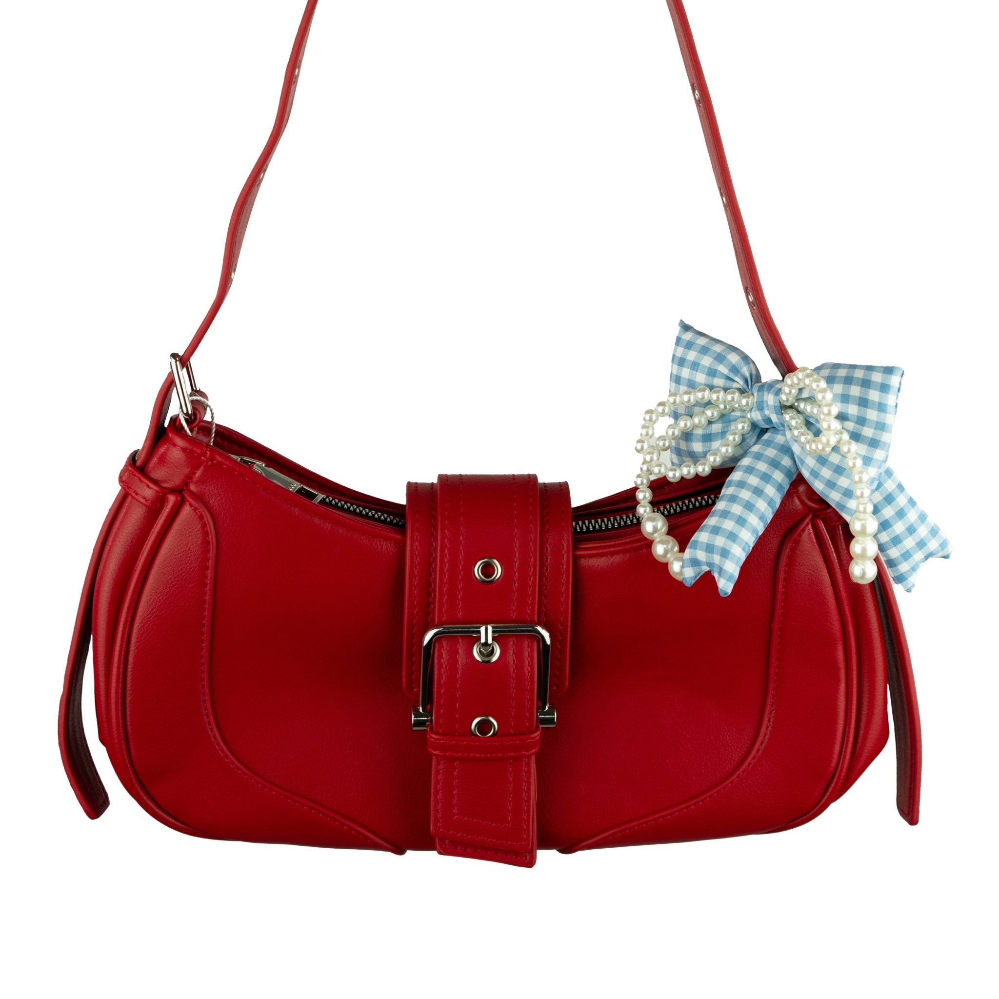 Blue Checkered Bow Bag Charm | | CharCharms Accessories
