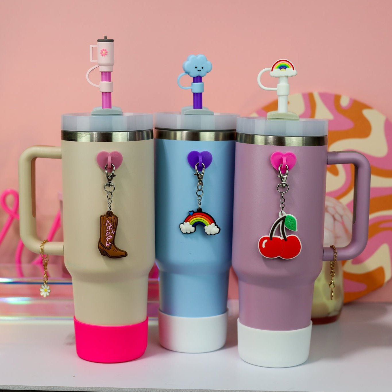 Blue Cloud Straw Topper | | CharCharms Accessories