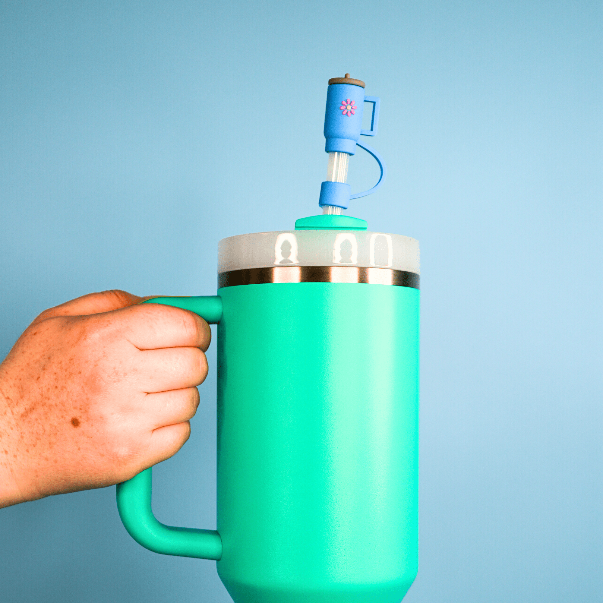 Blue Tumbler Straw Topper | | CharCharms Accessories