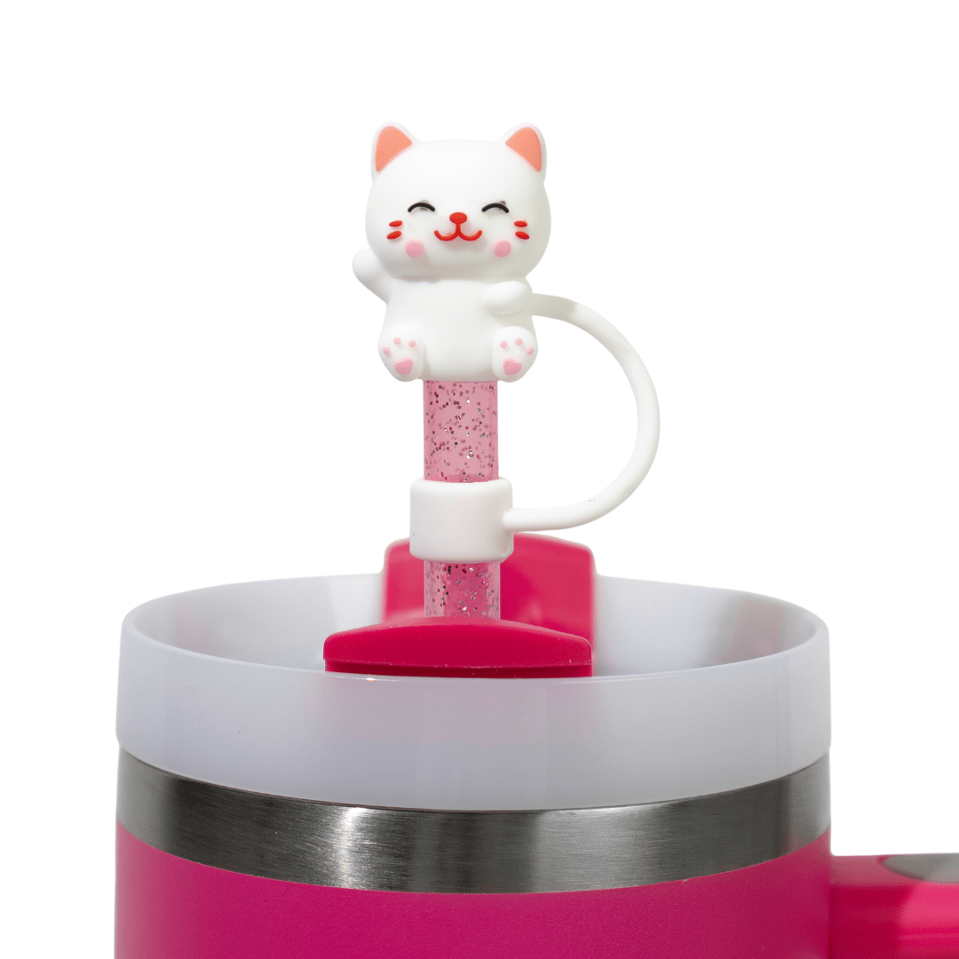 Cuddly Critters 4 - Pack Straw Toppers | | CharCharms Accessories