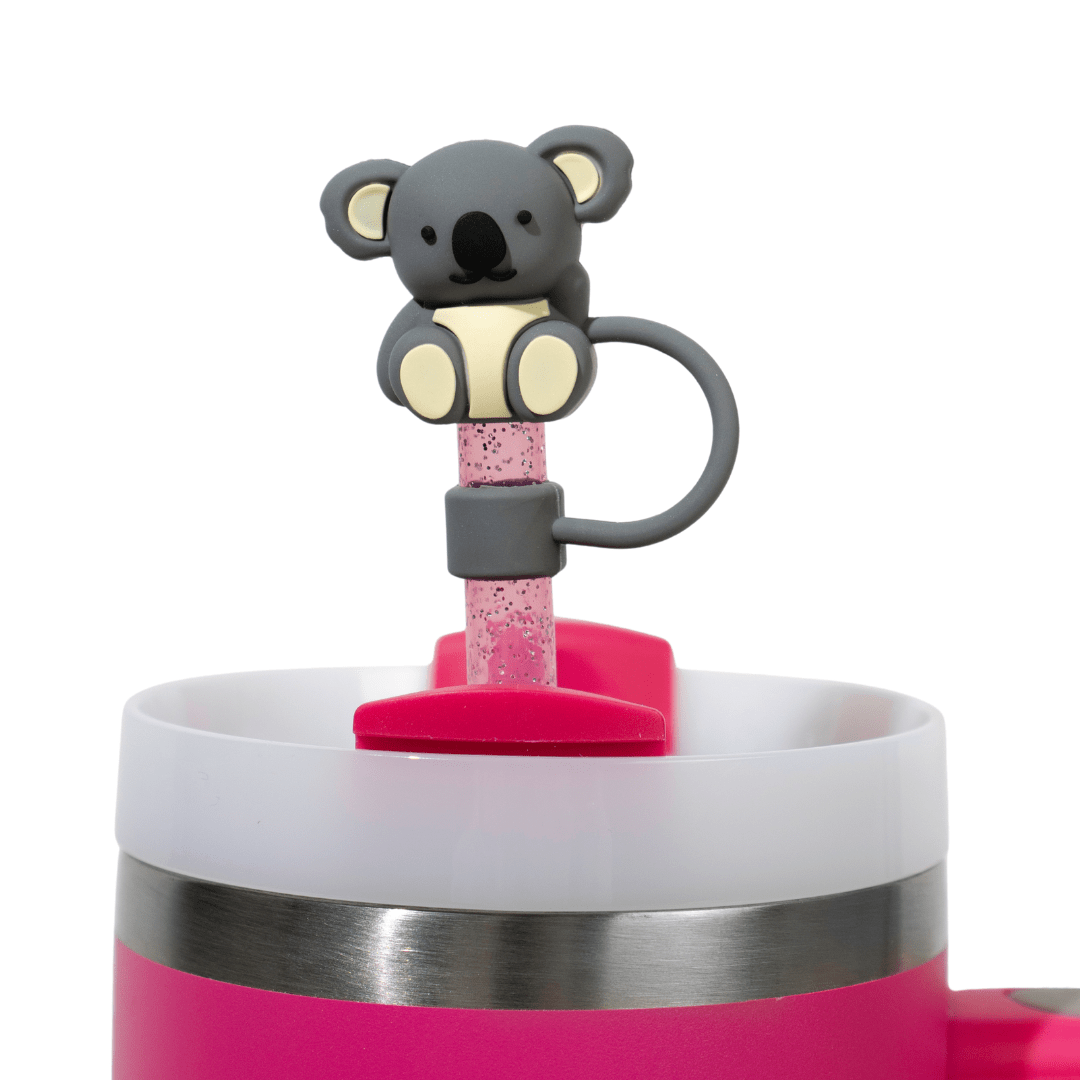Cuddly Critters 4 - Pack Straw Toppers | | CharCharms Accessories
