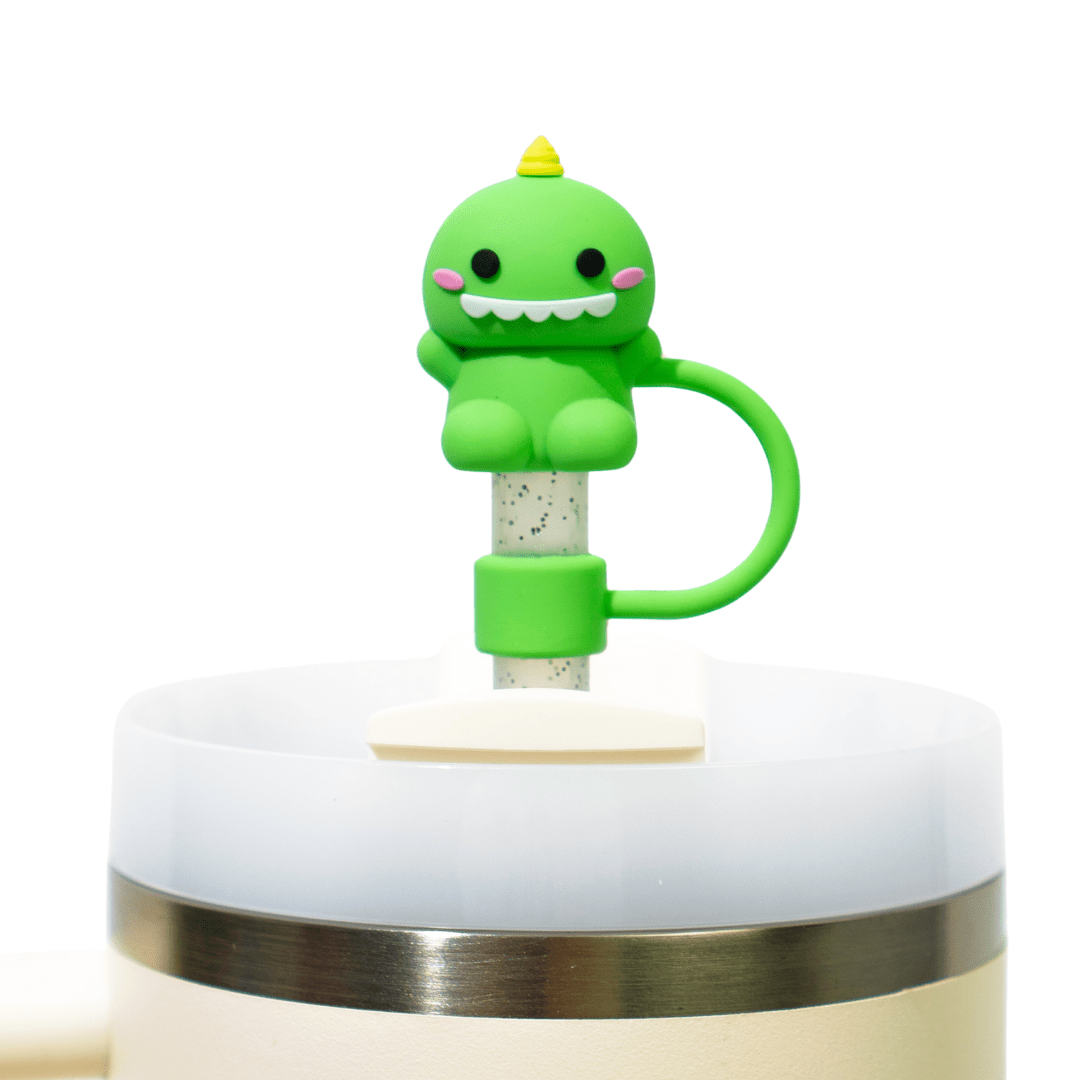 Dino & Pals 4 - Pack Straw Toppers | | CharCharms Accessories