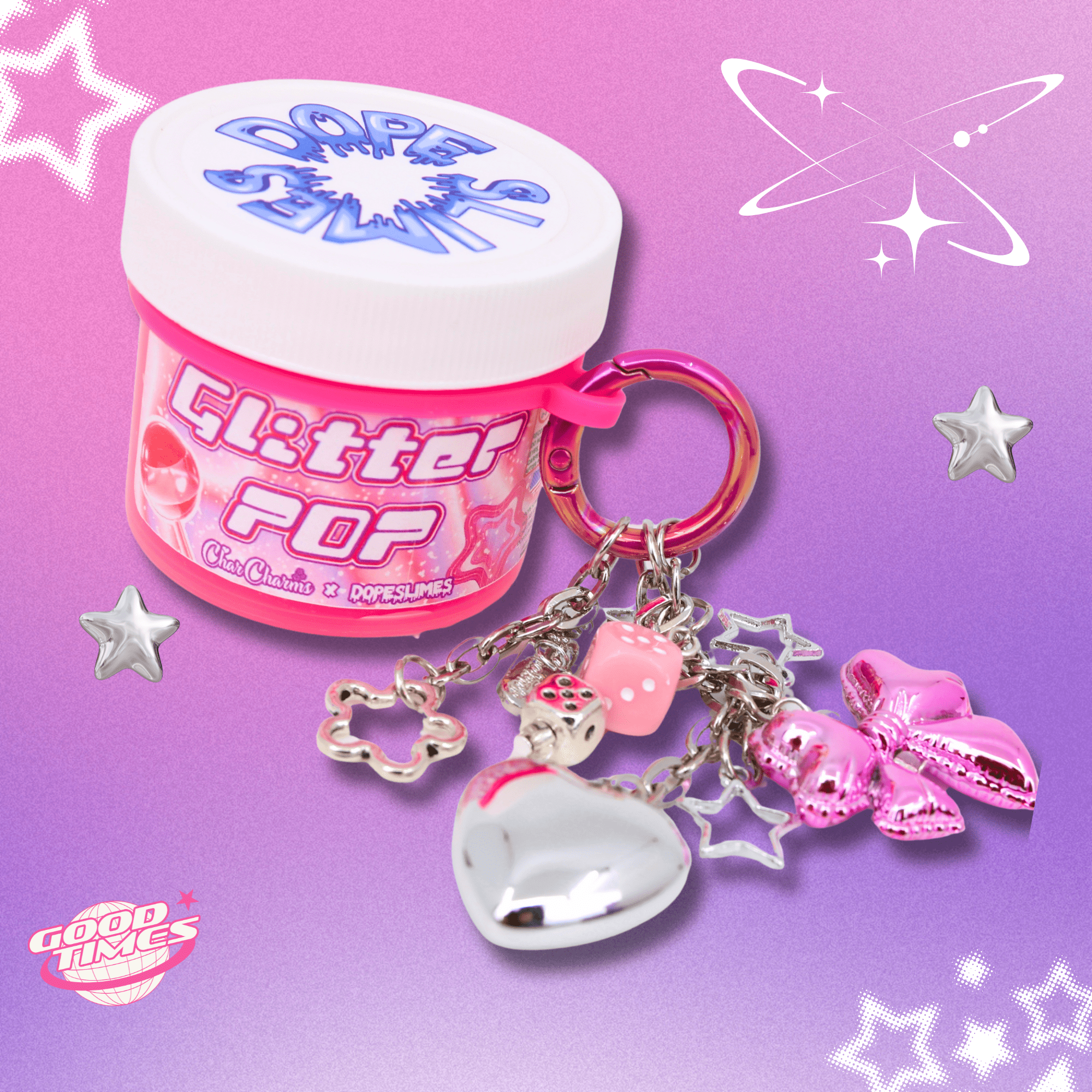 Glitter Pop! Slime Charm Keychain Dope Slimes x CharCharms Collab | | CharCharms Accessories
