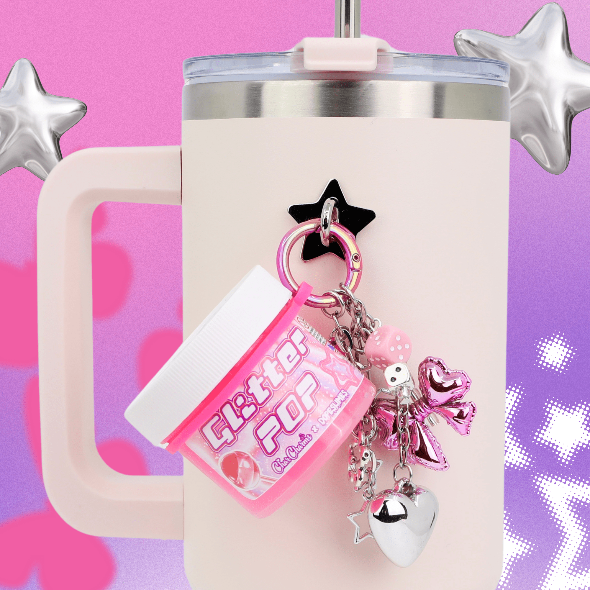 Glitter Pop! Slime Charm Keychain Dope Slimes x CharCharms Collab | | CharCharms Accessories