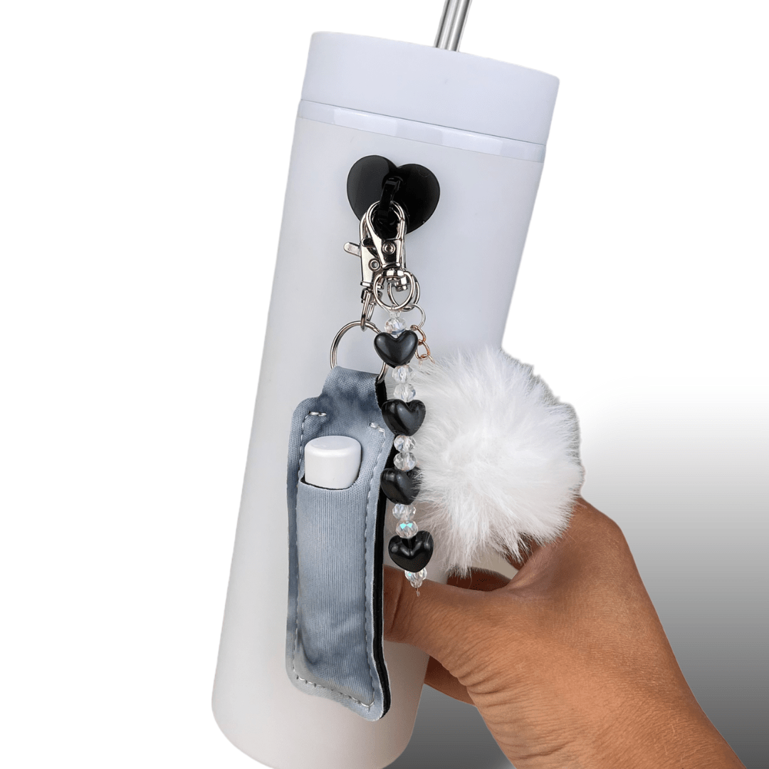 Grey Marble Print Lip Gloss Holder | Chapstick Holder | CharCharms Accessories