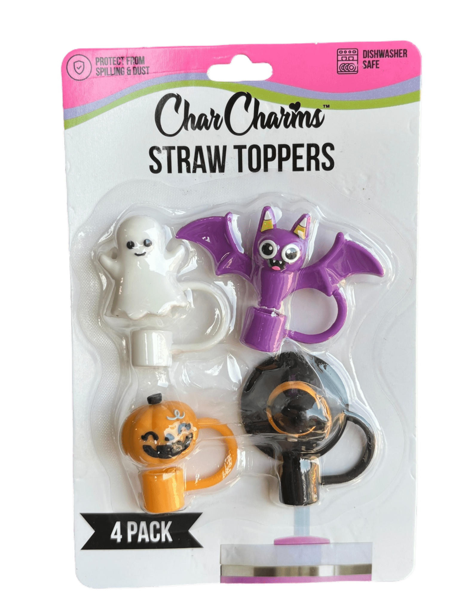 Halloween 4 - Pack Straw Topper | | CharCharms Accessories