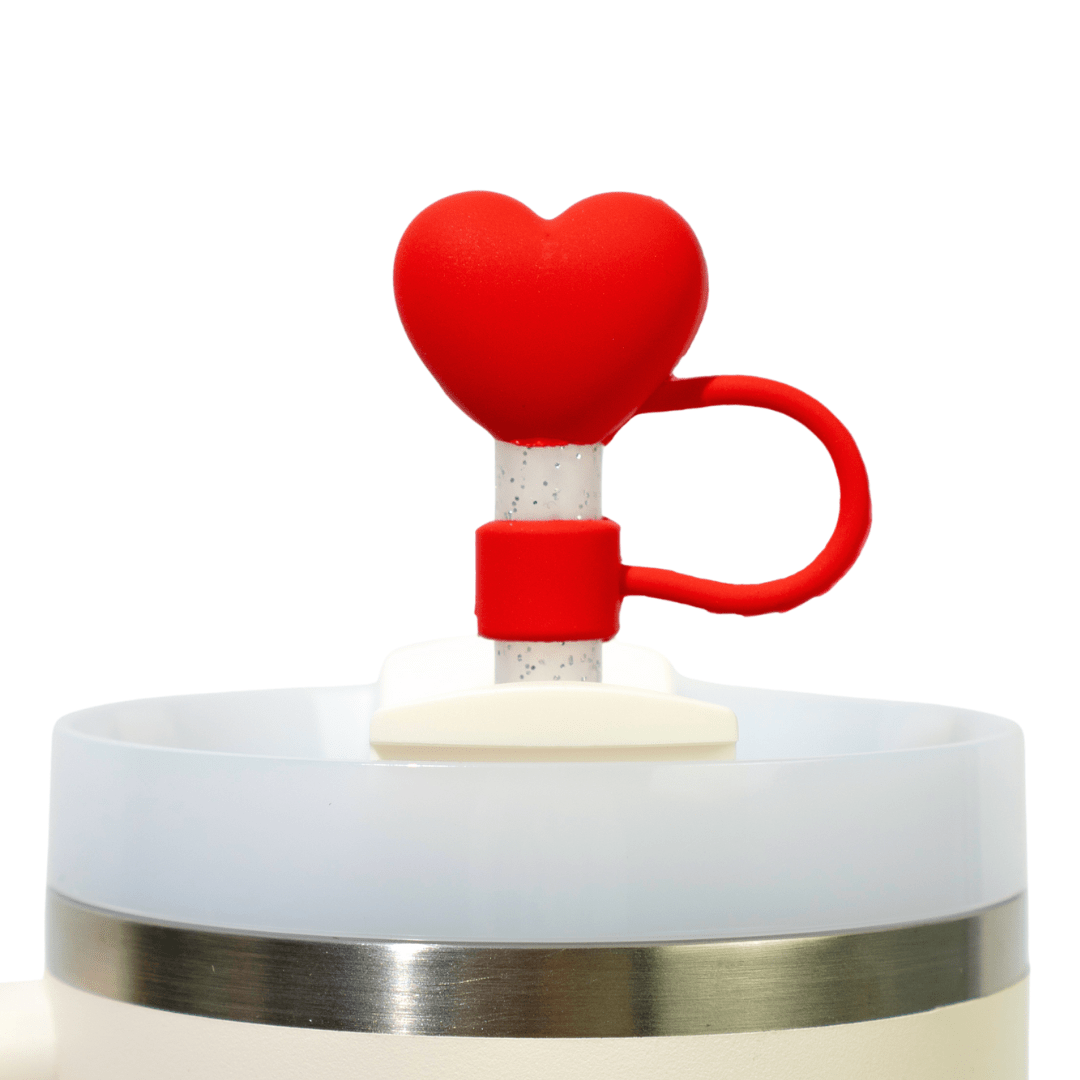 Hearts 4 - Pack Straw Toppers | | CharCharms Accessories