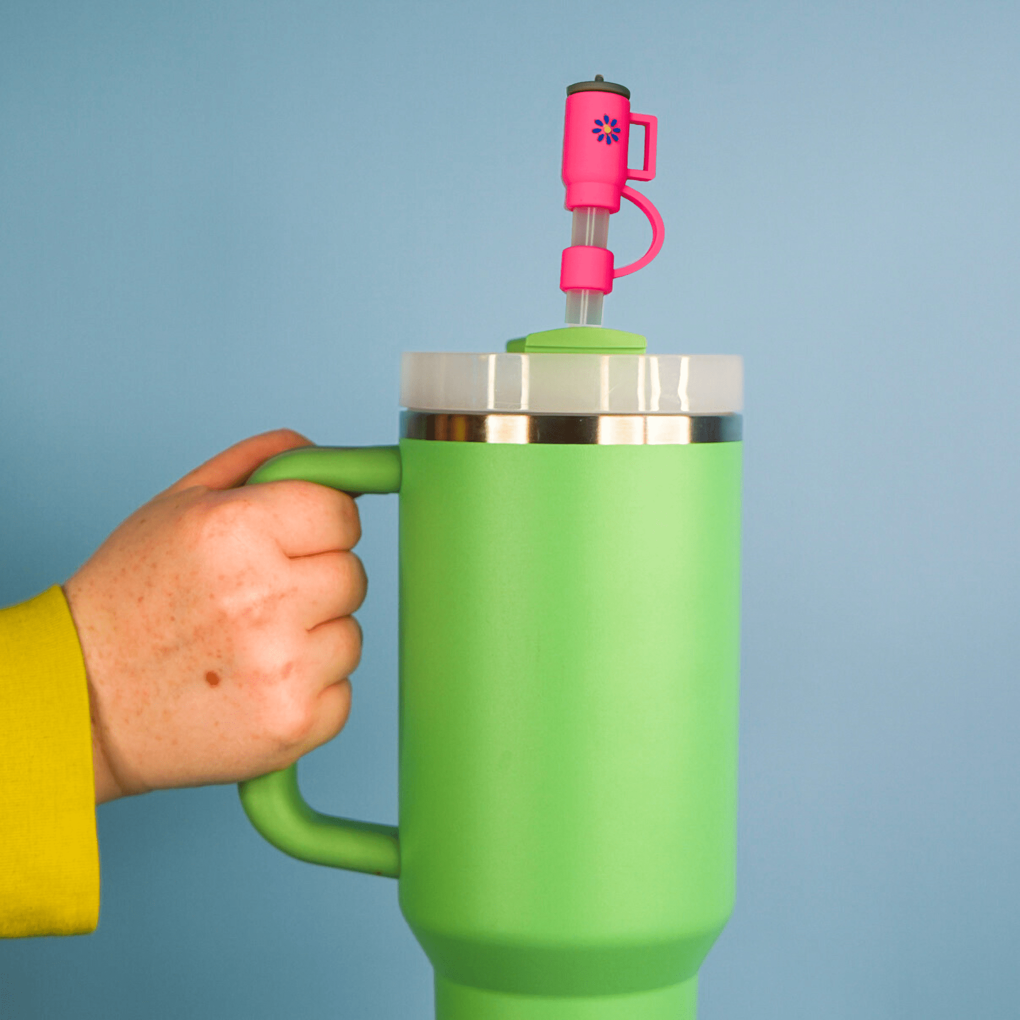 Hot Pink Tumbler Straw Topper | | CharCharms Accessories