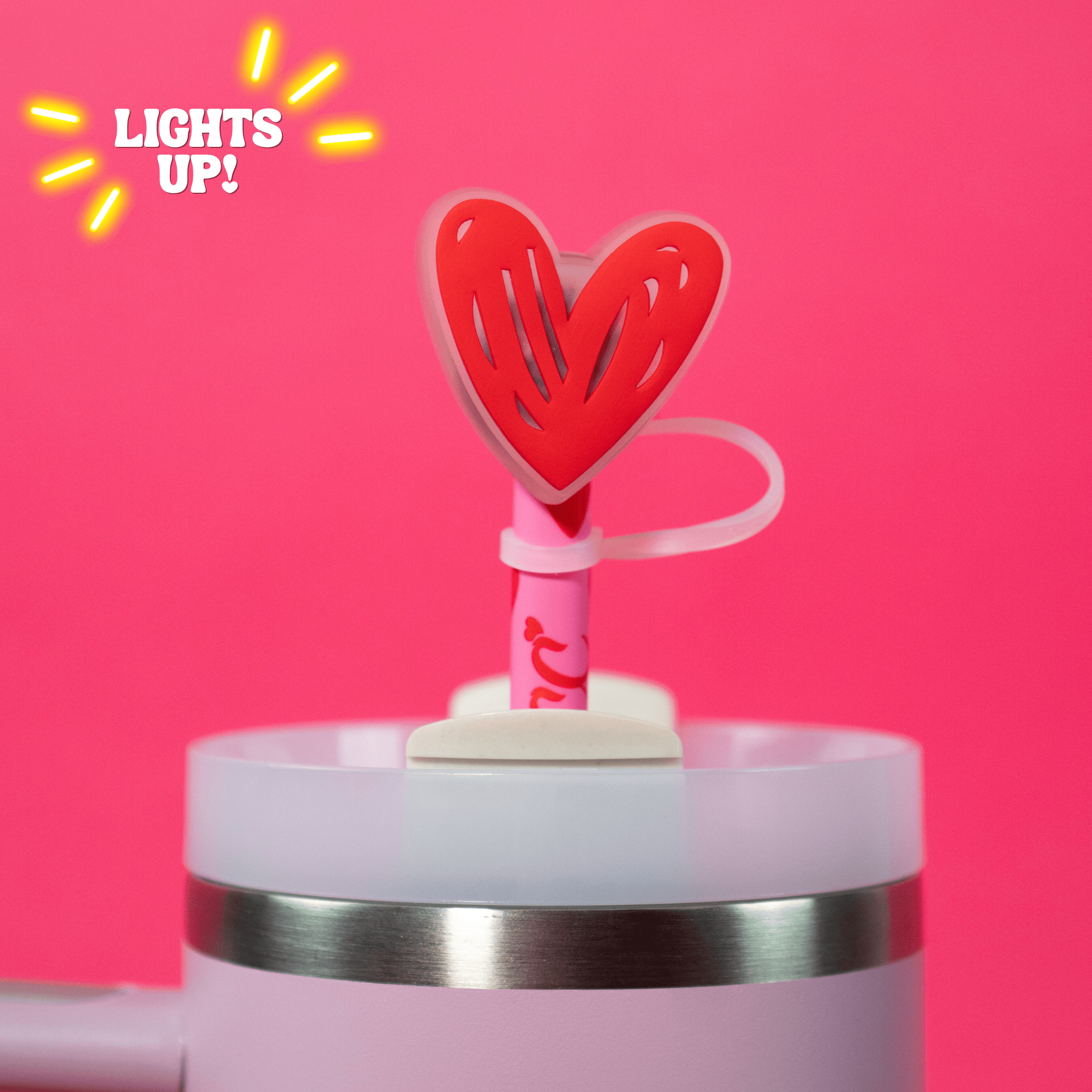 Lumi Heart Straw Topper (Lighted) | | CharCharms Accessories