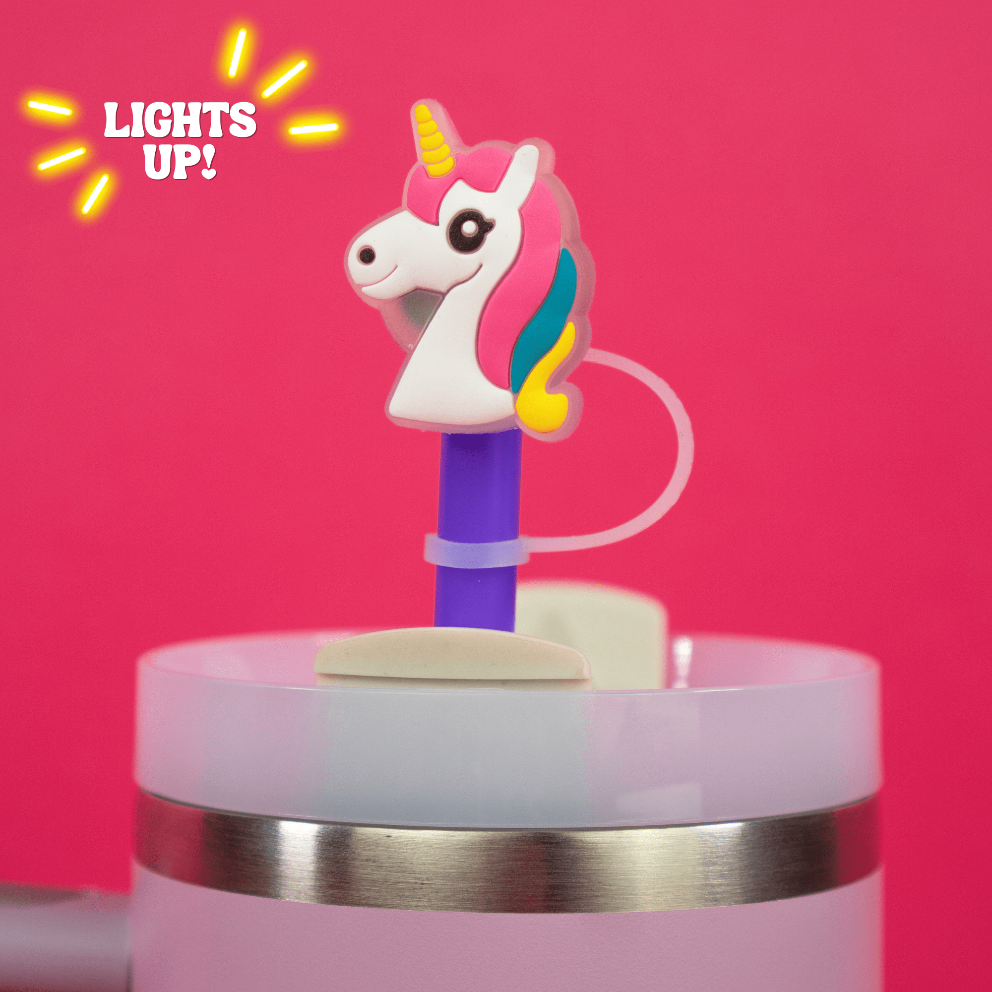 Luminous Unicorn Straw Topper (Lighted) | | CharCharms Accessories