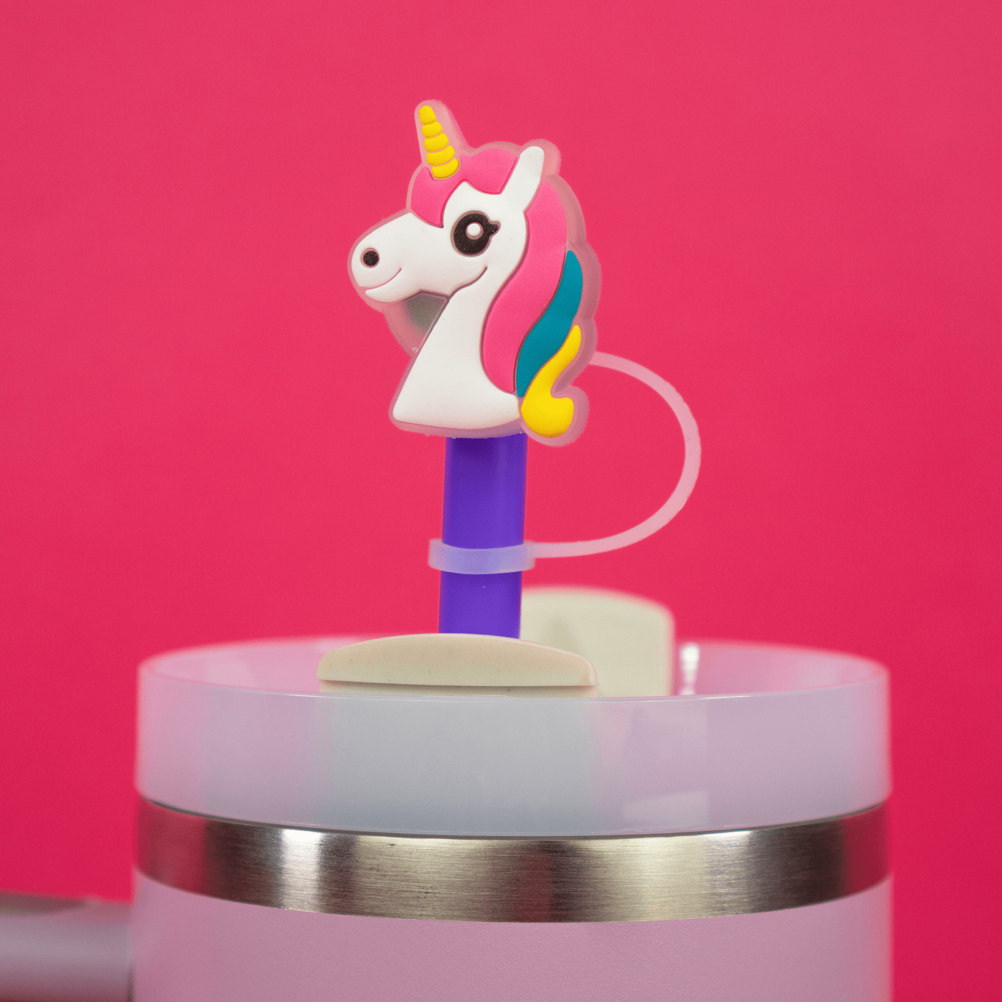 Luminous Unicorn Straw Topper (Lighted) | | CharCharms Accessories