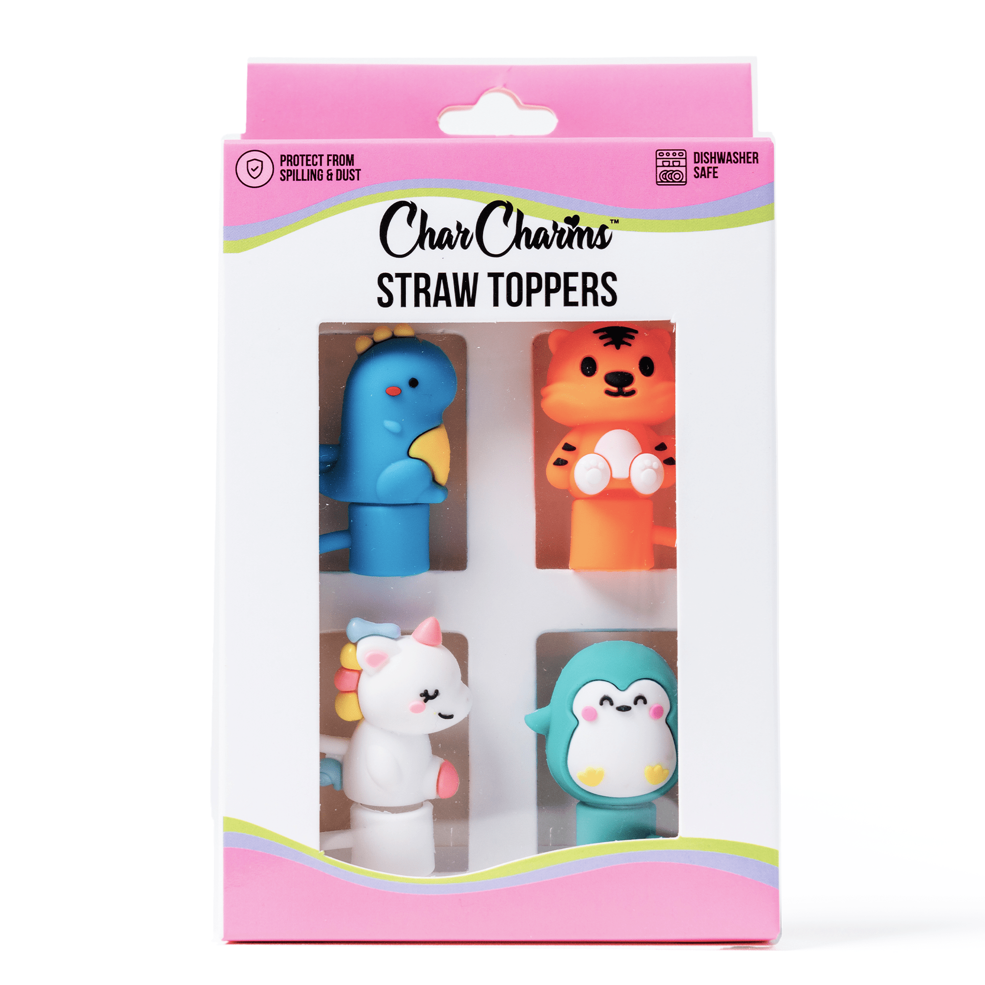 Mystic Animals 4 - Pack Straw Toppers | | CharCharms Accessories