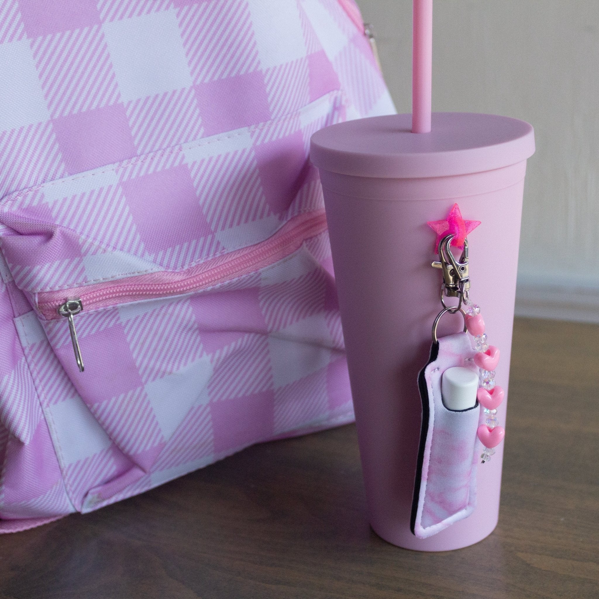Pink Marble Lip Gloss Holder | Chapstick Holder | CharCharms Accessories