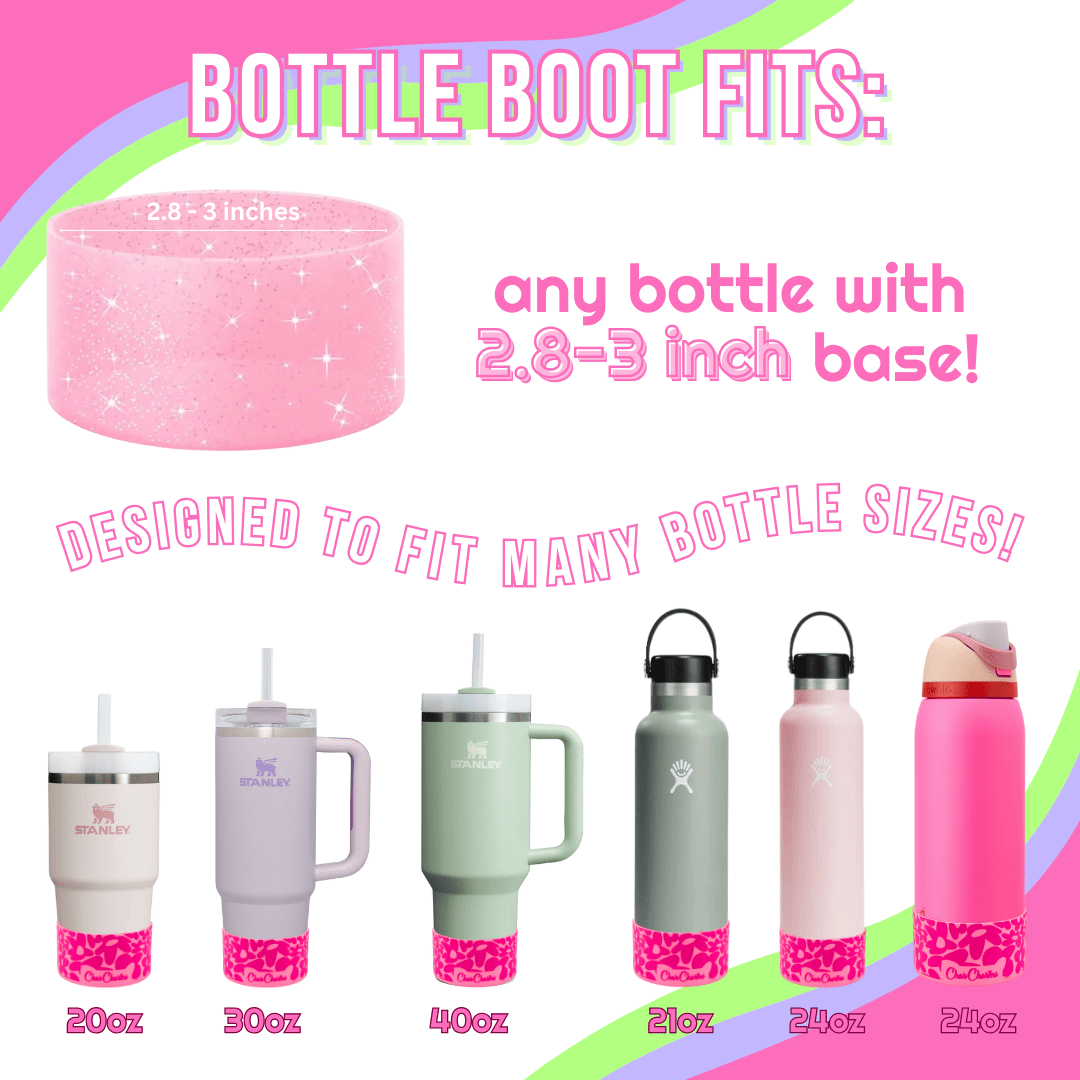 Purple Clear Glitter Bottle Boot | | CharCharms Accessories