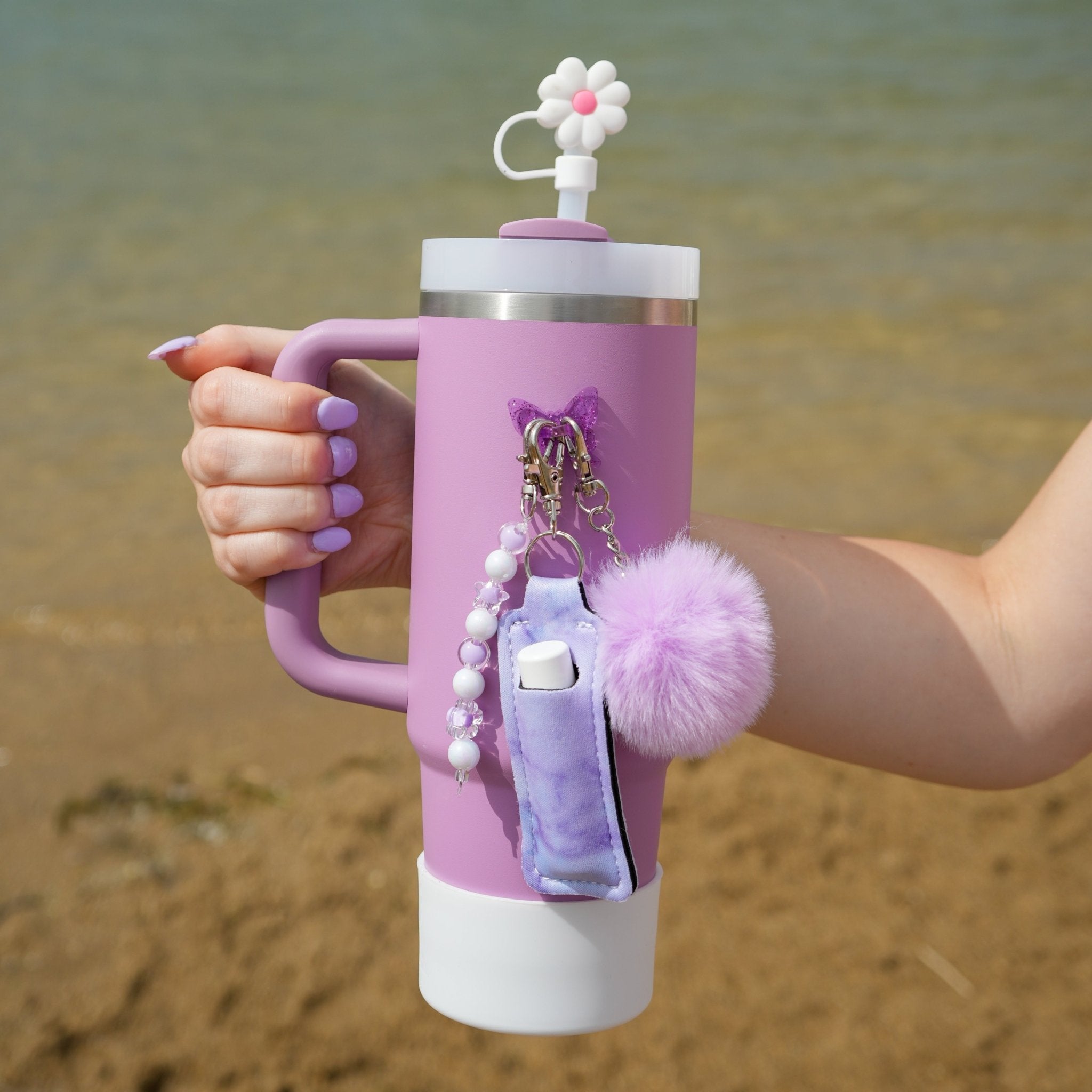 Purple Marble Lip Gloss Holder | Chapstick Holder | CharCharms Accessories