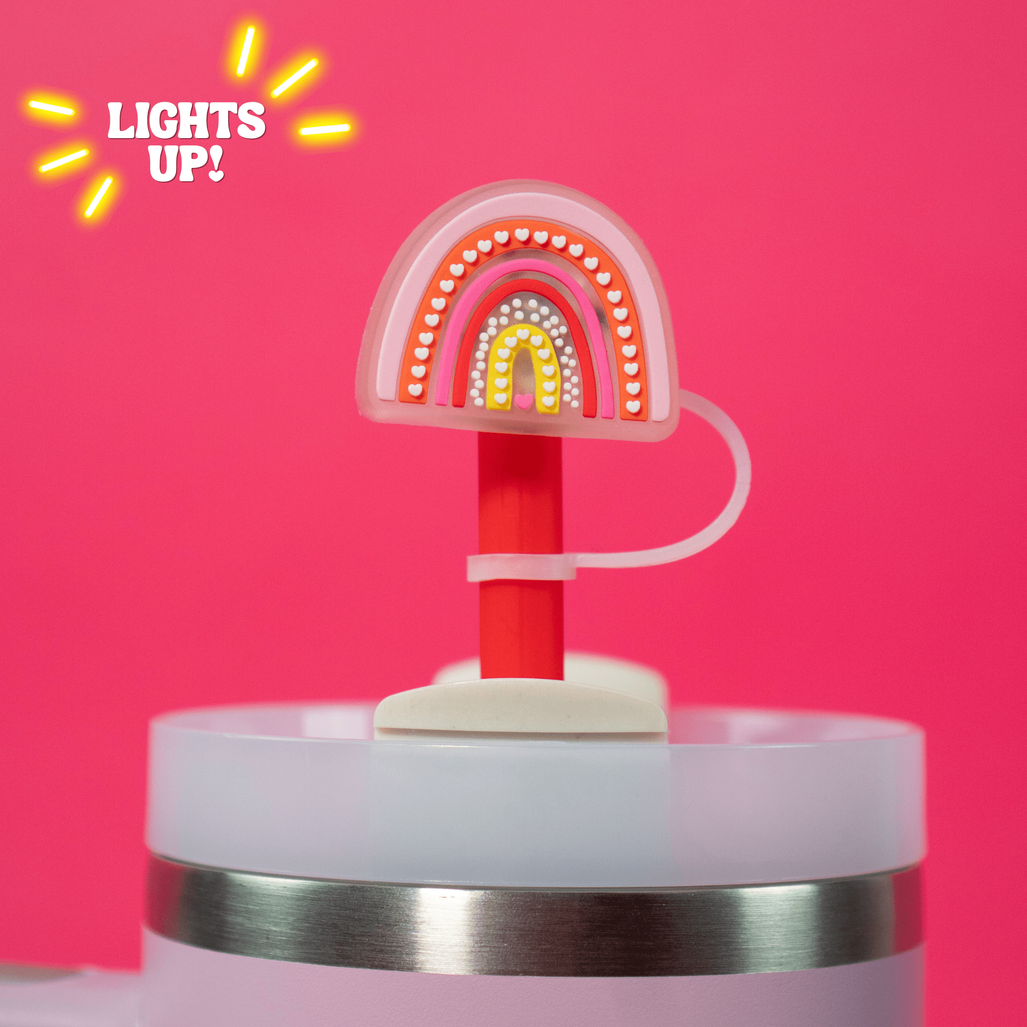 Rainbow Glow Straw Topper (Lighted) | | CharCharms Accessories