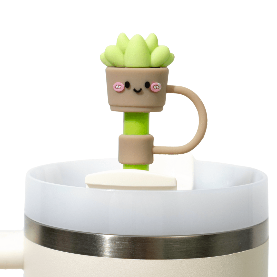 Silly Sprouts 4 - Pack Straw Toppers | | CharCharms Accessories