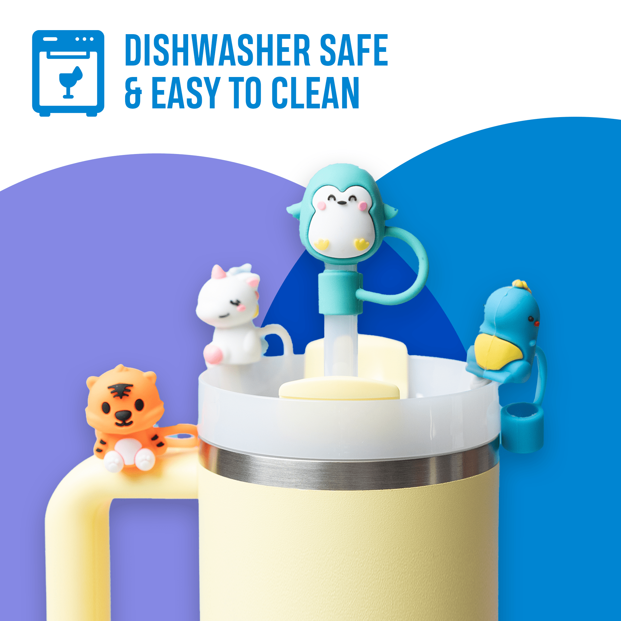 Sippin' Pretty 4 - Pack Straw Toppers | | CharCharms Accessories