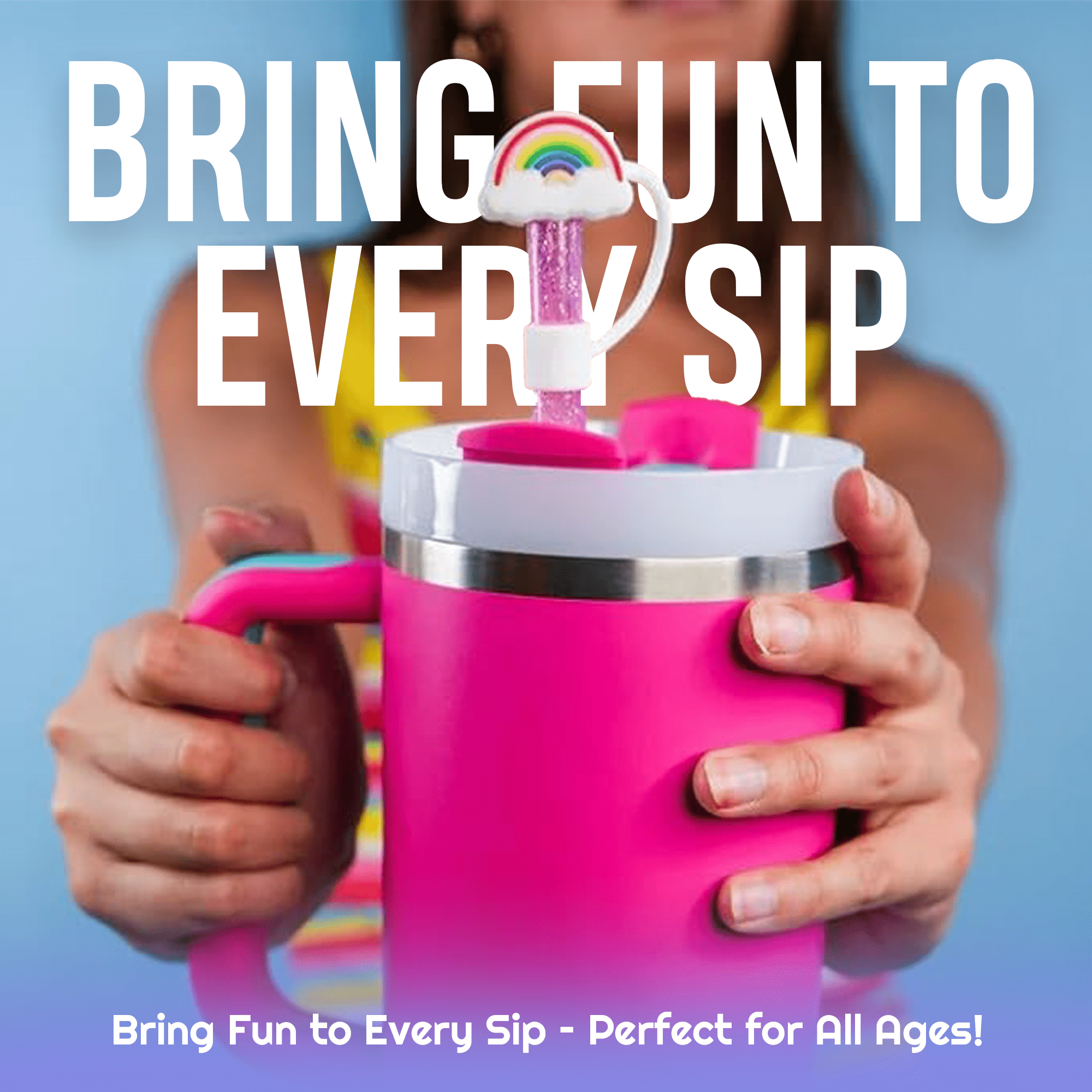 Sippin' Pretty 4 - Pack Straw Toppers | | CharCharms Accessories